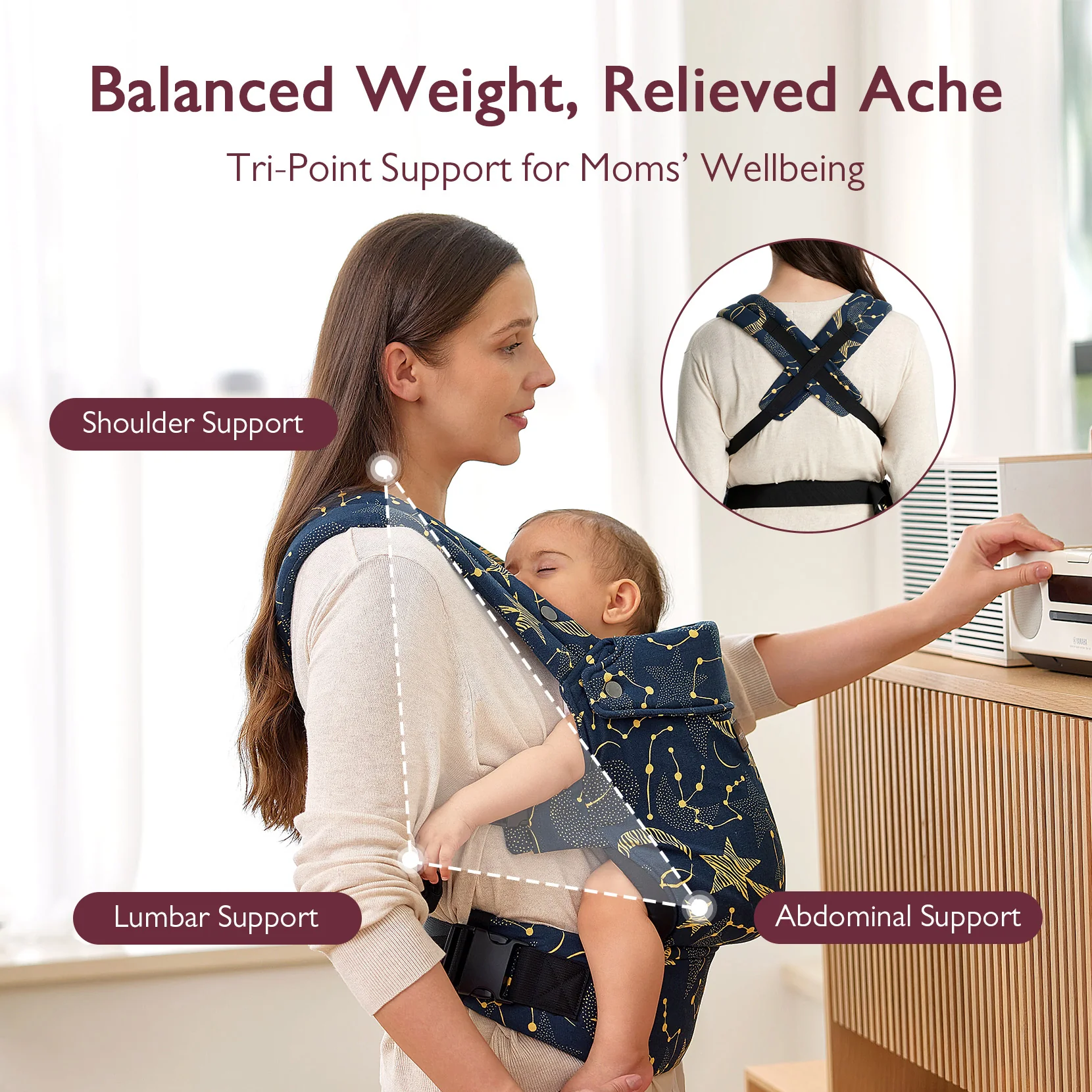 PureHug Baby Carrier - Starry Night - Image 4