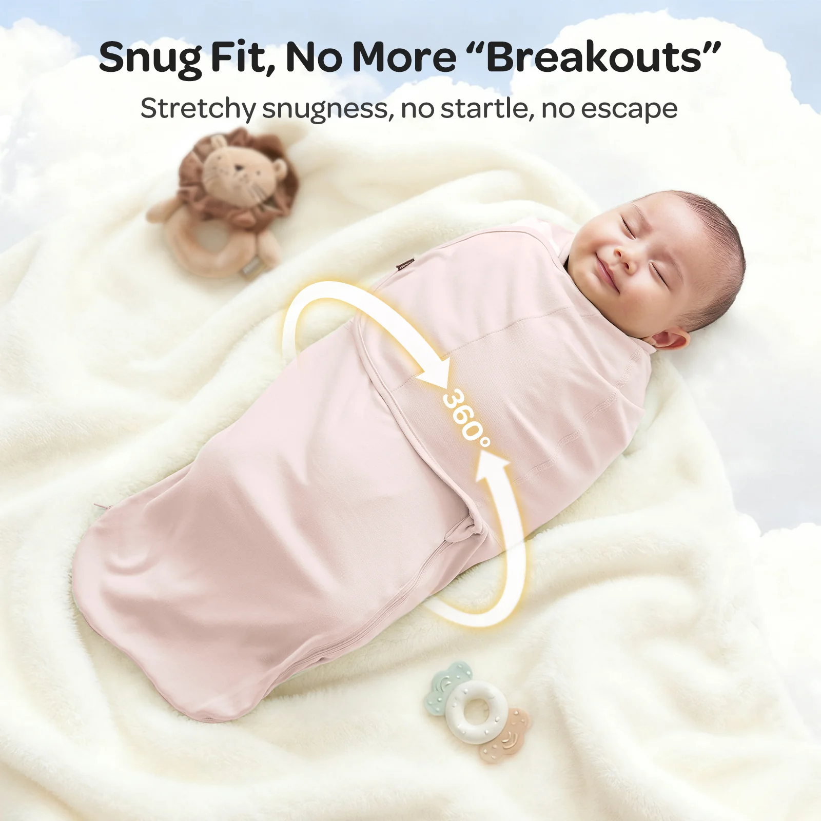 Baby Sleep Sack 1.5 TOG & Easy Swaddle Wrap For 0-3M Bundle - Image 6