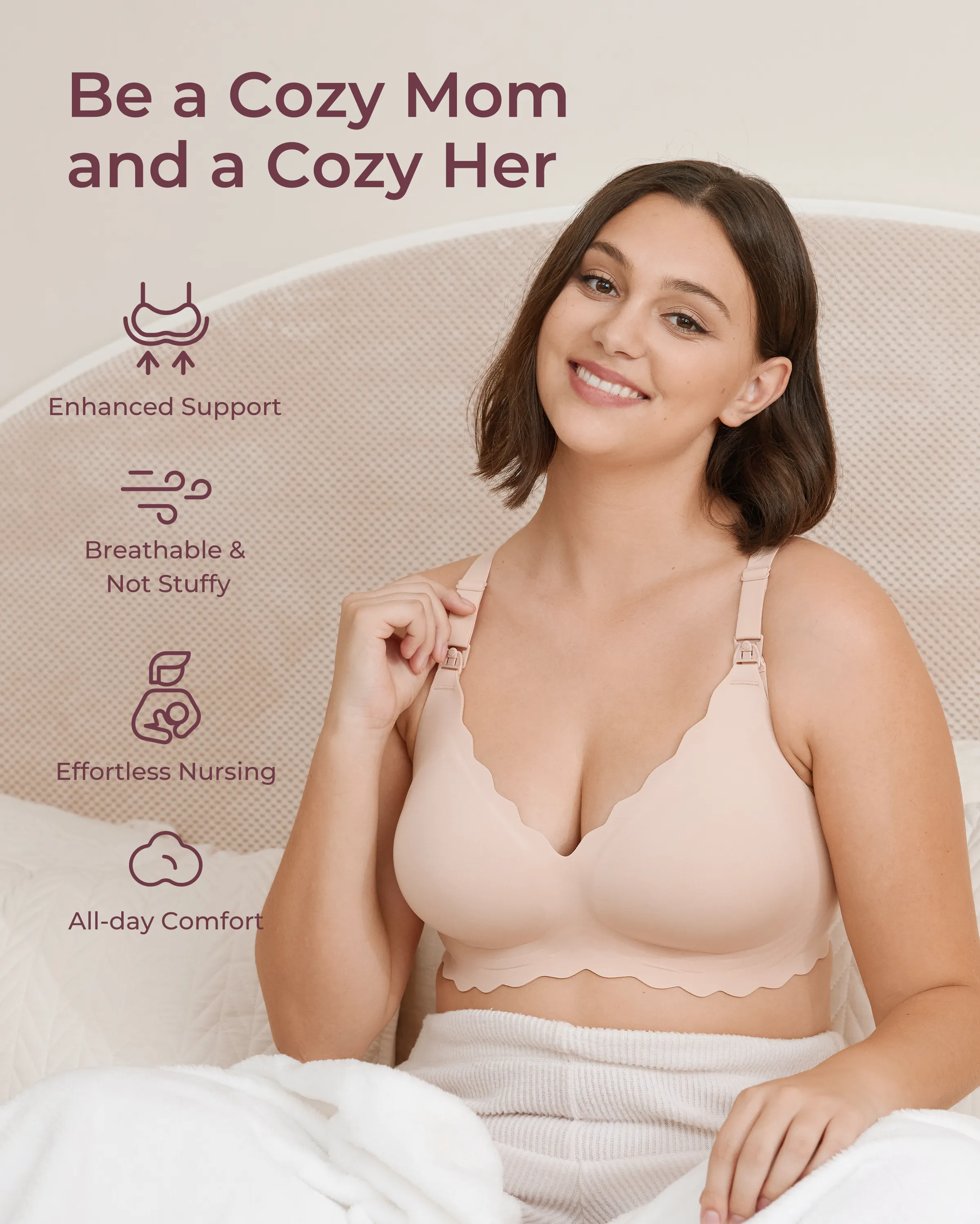 Jelly Strip Seamless Nursing Bra YN46 - Image 48