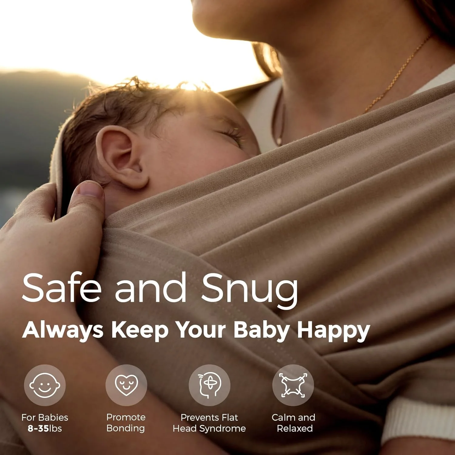 Easy to Wear Hands Free - Baby Wrap Carrier - Image 10
