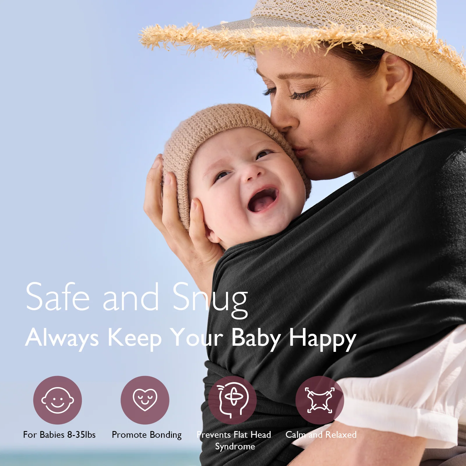 Easy to Wear Hands Free - Baby Wrap Carrier - Image 5