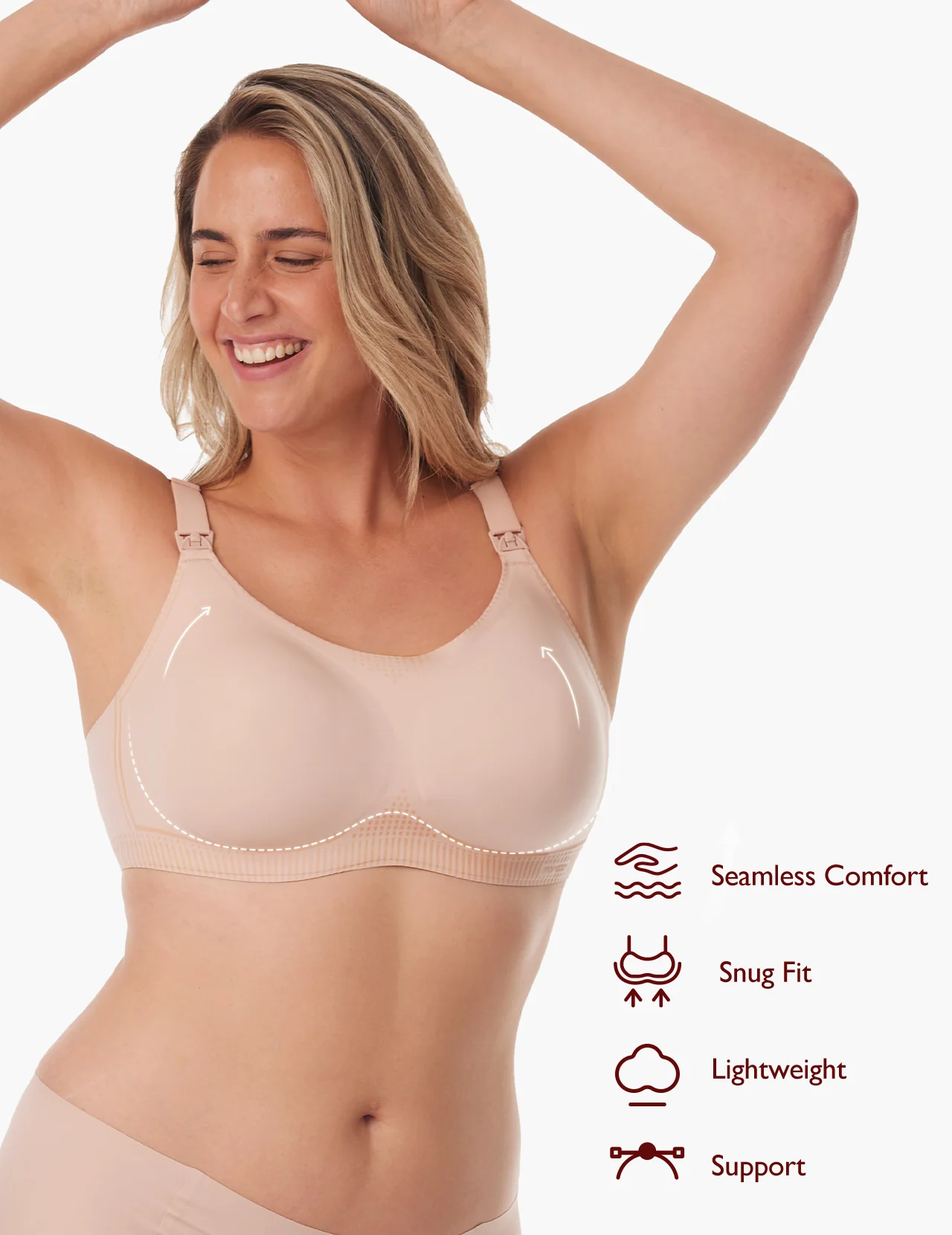 Function - U Liquid Spandex Printed Nursing Bra with Performax™ Technology - Image 2