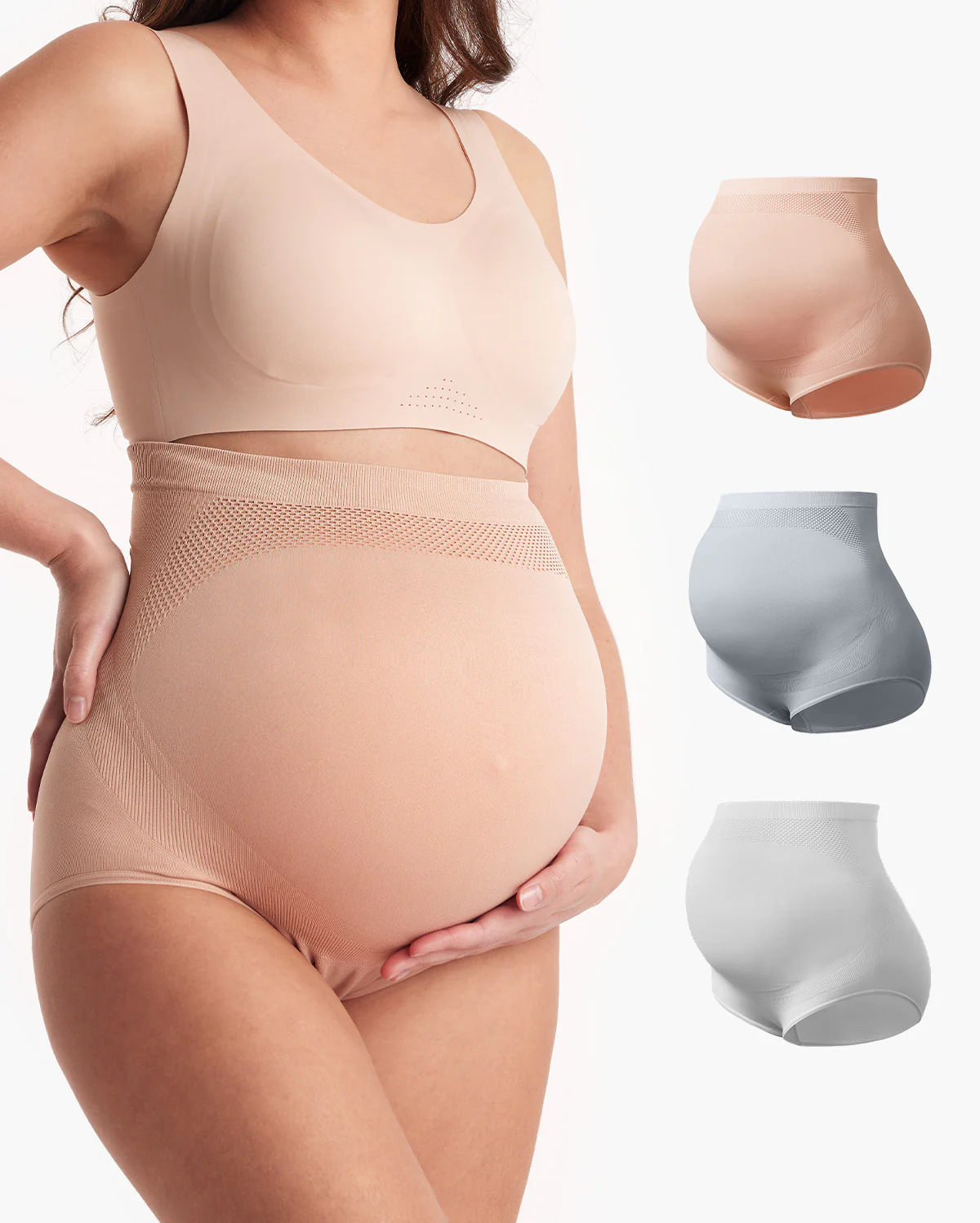 High Waist Pregnancy Seamless Soft Belly Support Panties - Image 22