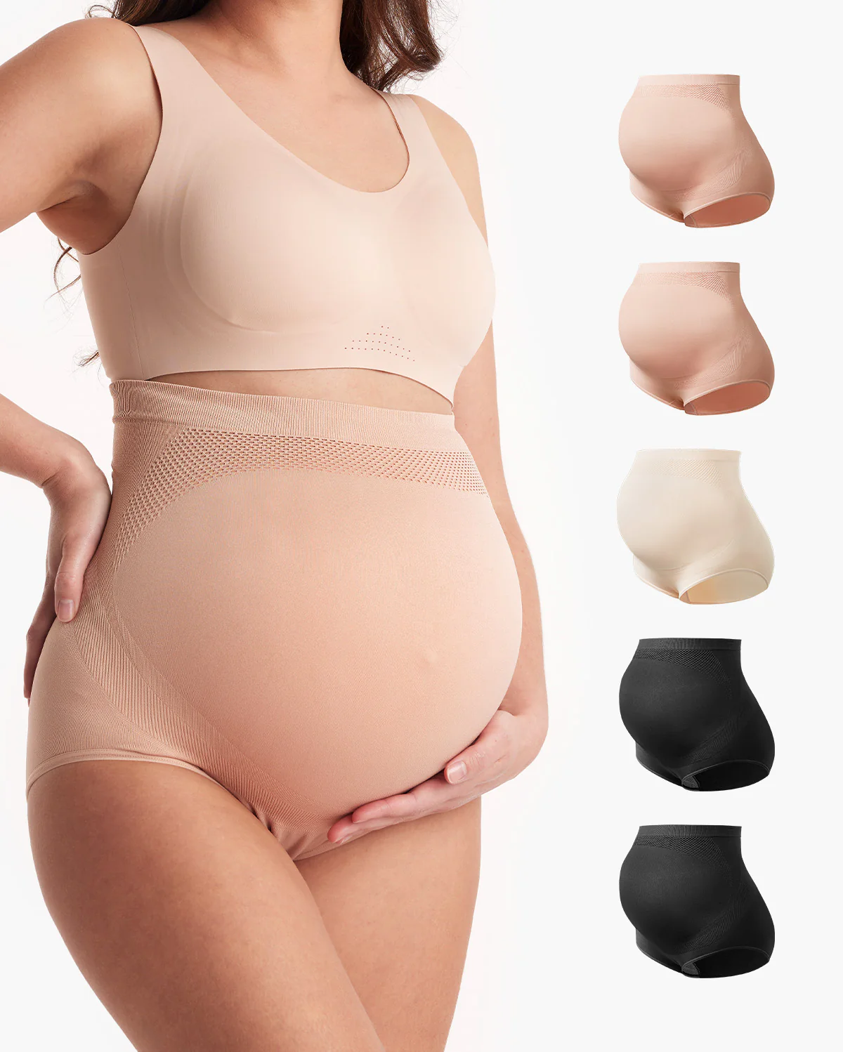High Waist Pregnancy Seamless Soft Belly Support Panties - Image 23