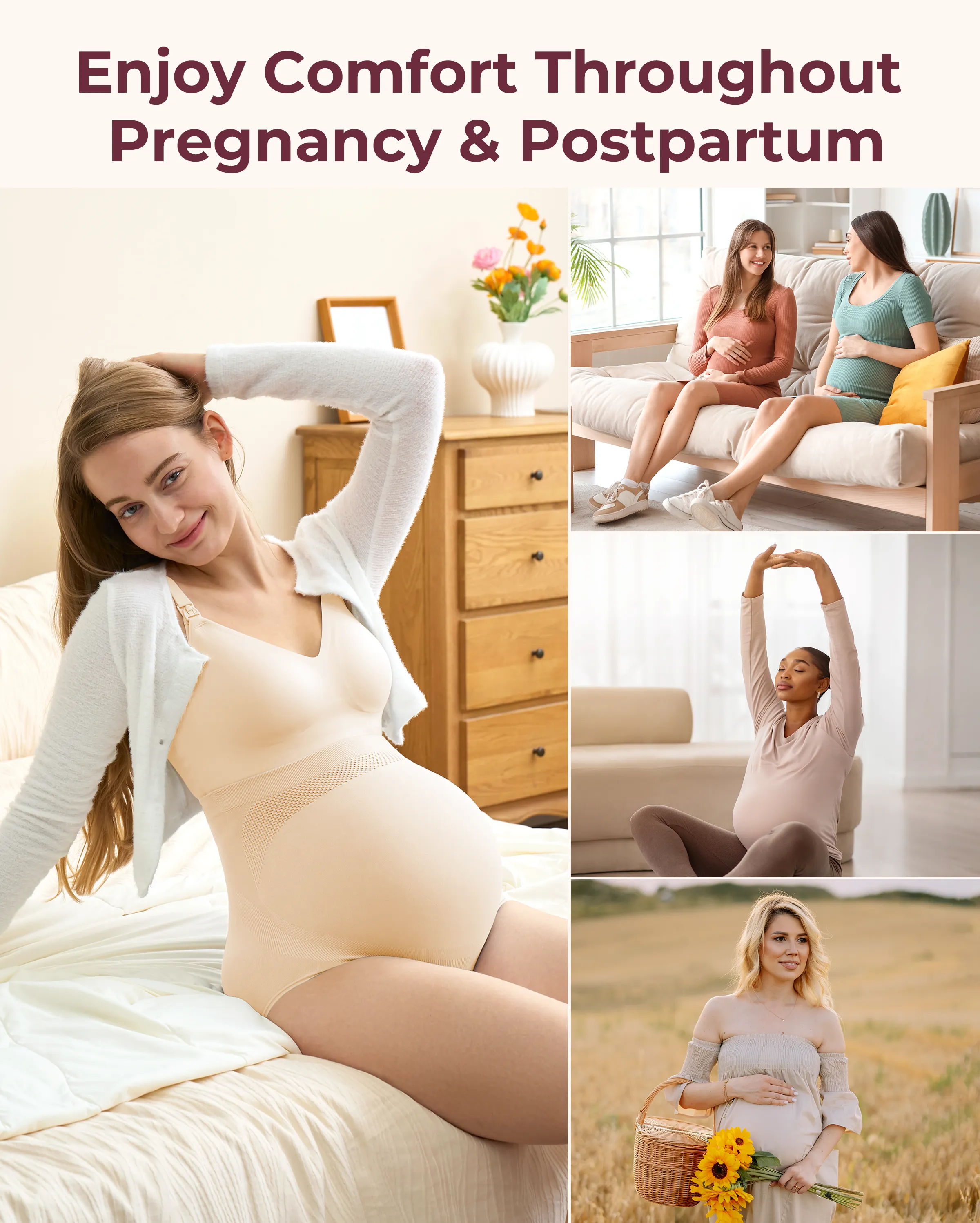 High Waist Pregnancy Seamless Soft Belly Support Panties - Image 28