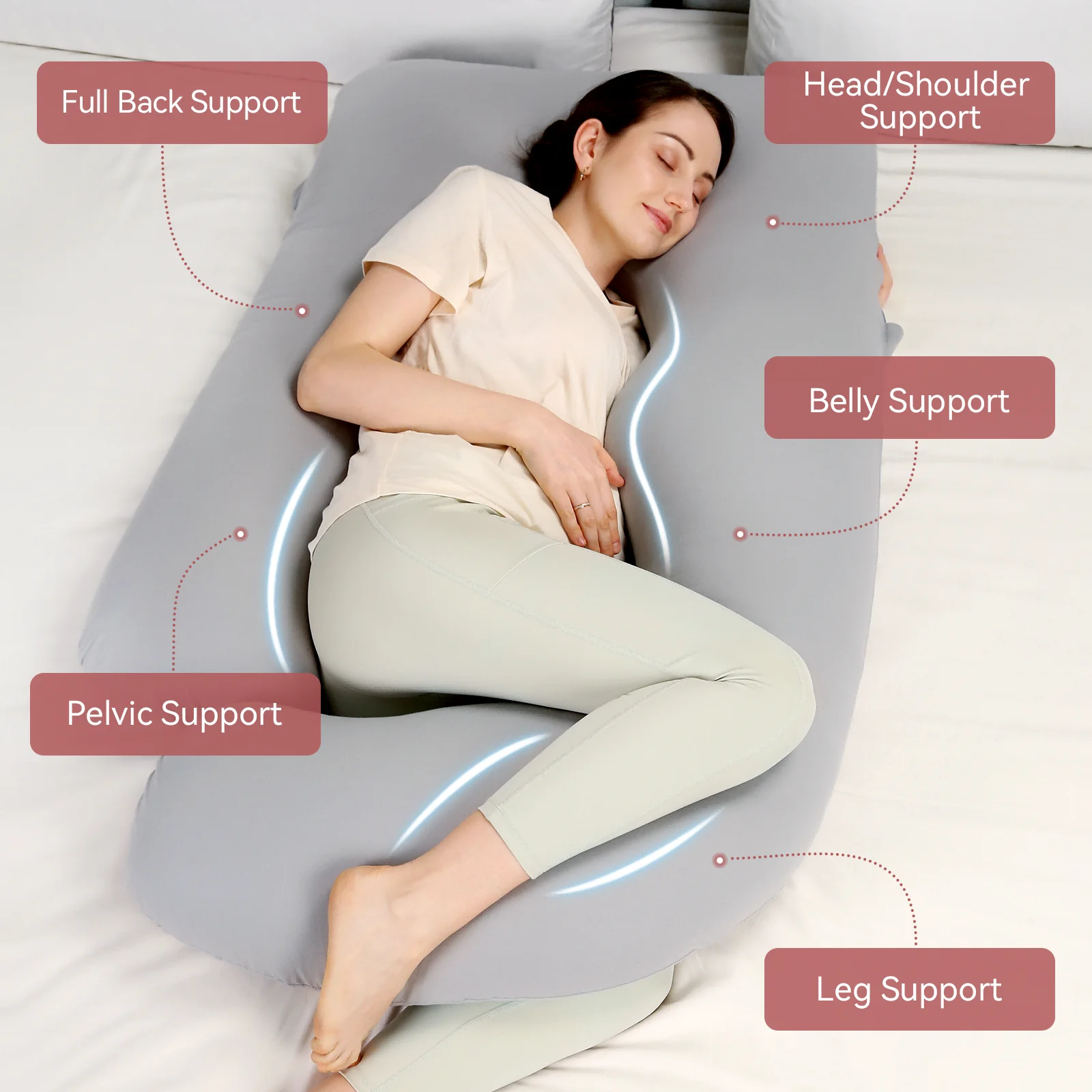 Huggable - U Shaped Cotton Maternity Body Pillow - Image 14