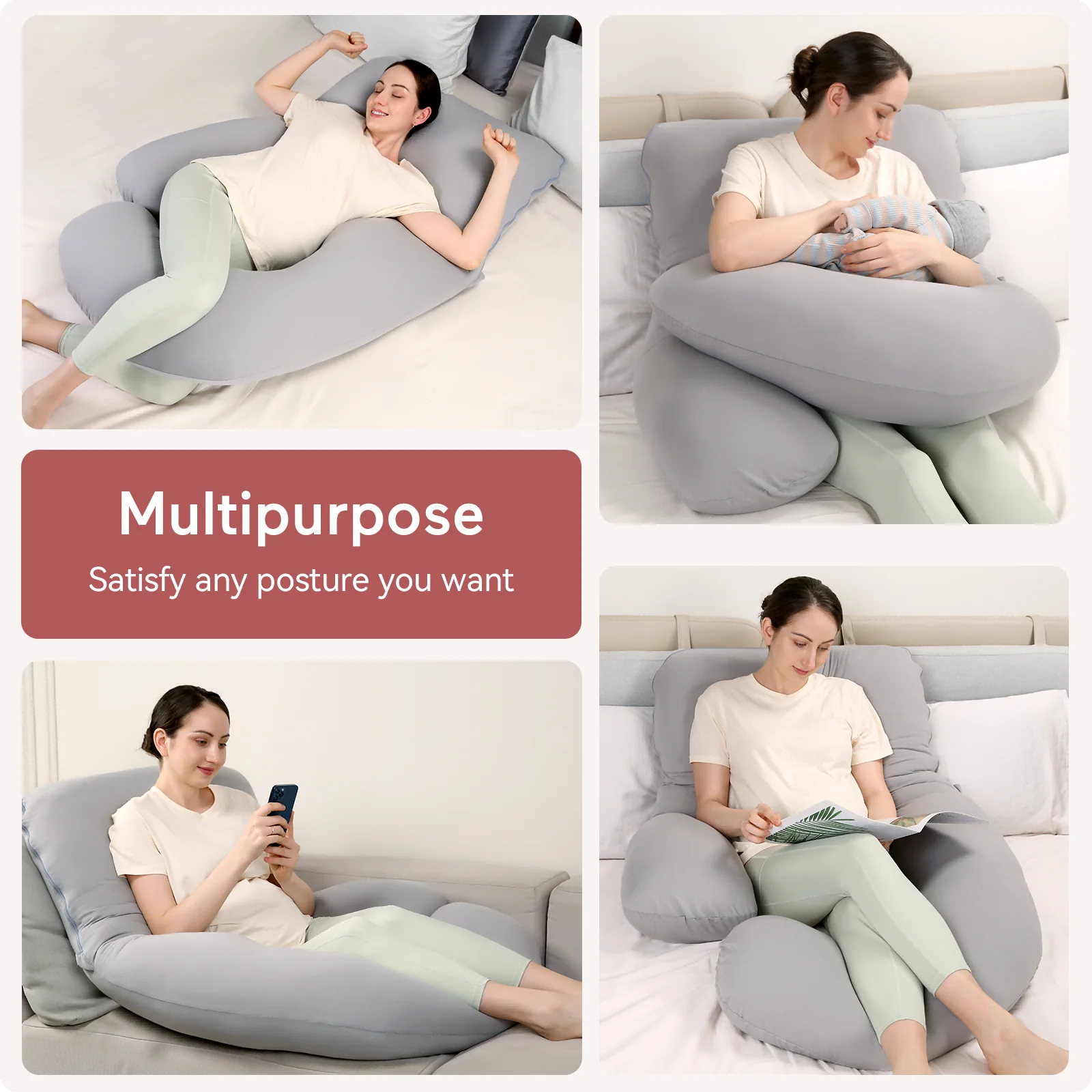 Huggable - U Shaped Cotton Maternity Body Pillow - Image 18