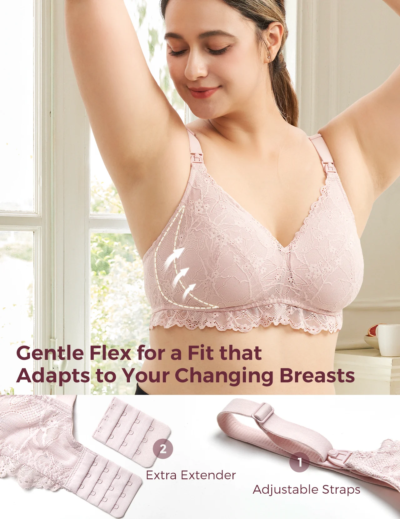 Soft Lace V Neck Nursing Bra - Image 12