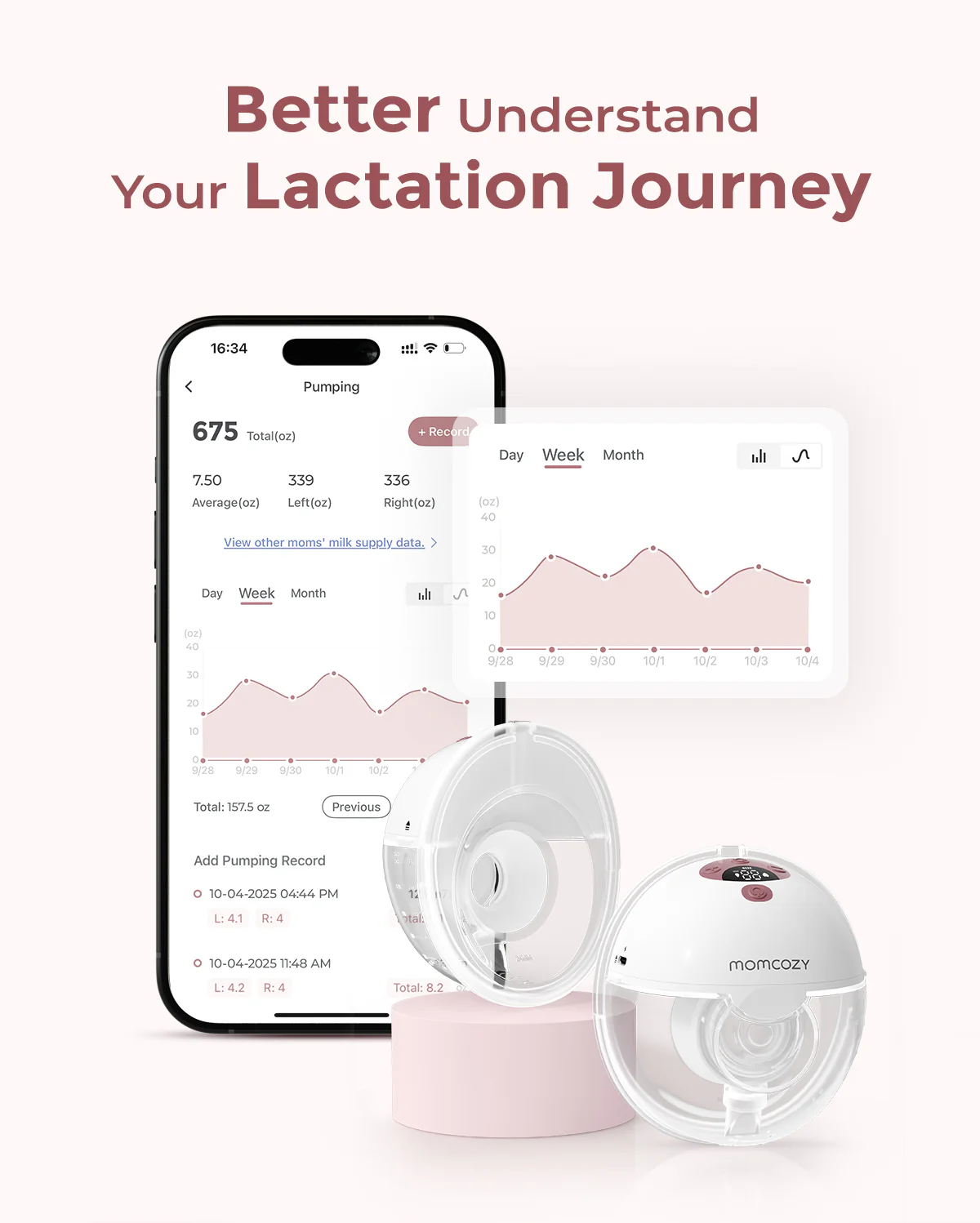 M5 Smart Heat Massager Bundle: Double M5 Smart Breast Pump and Double Breast Massager - Image 4