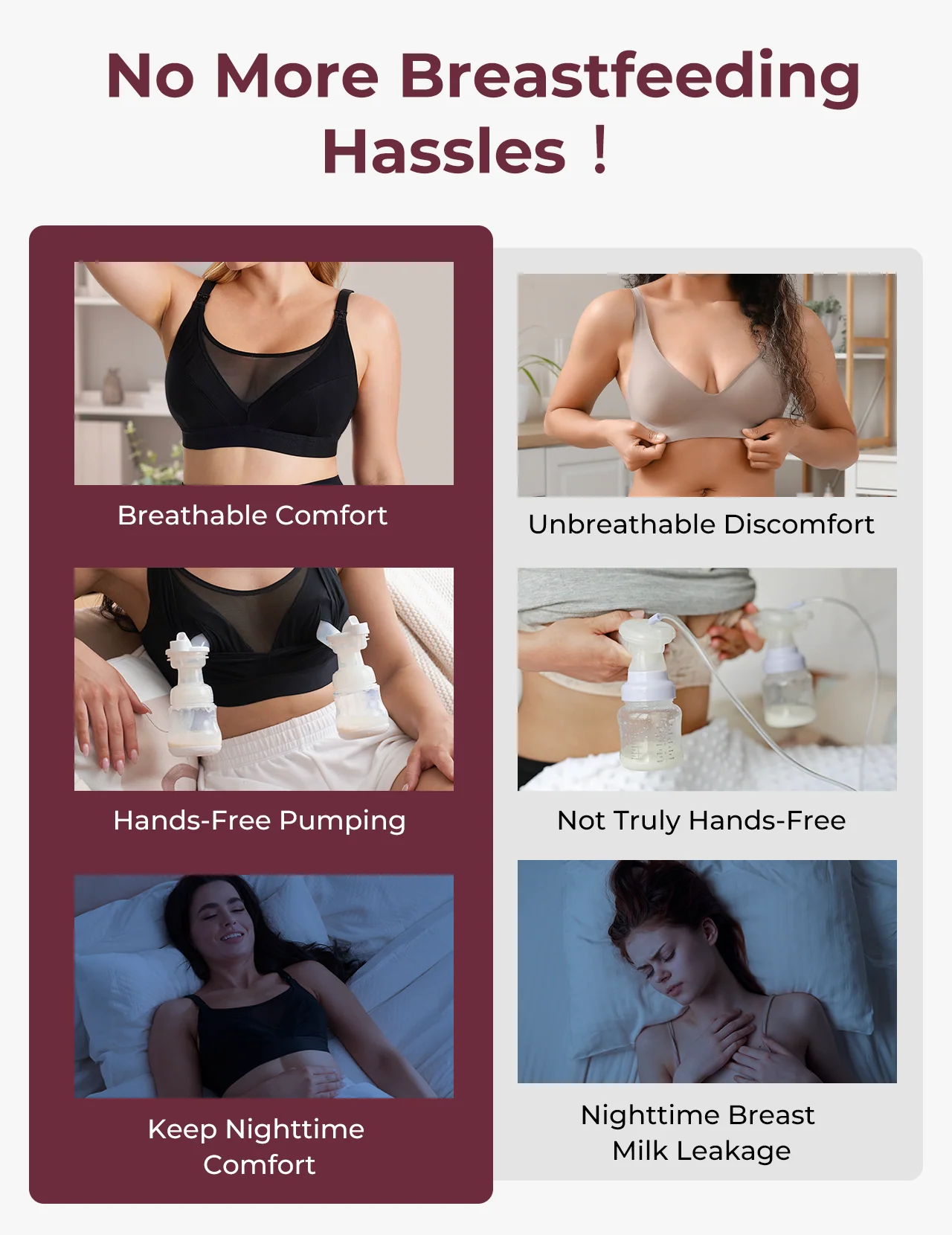 Bamboo - Ultra-Soft & Cool Breeze Pumping & Nursing Bra - HF018 - Image 3