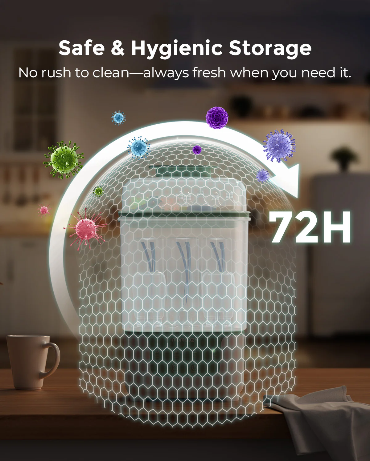 Momcozy 4 in 1 Compact Bottle Sterilizer and Dryer - Image 4
