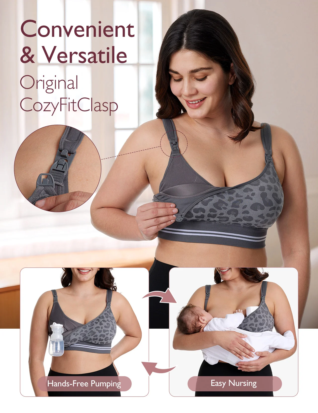 DEX - 4-in-1 Hands Free Seamless Stretch Fabric Pumping Bra - Image 10