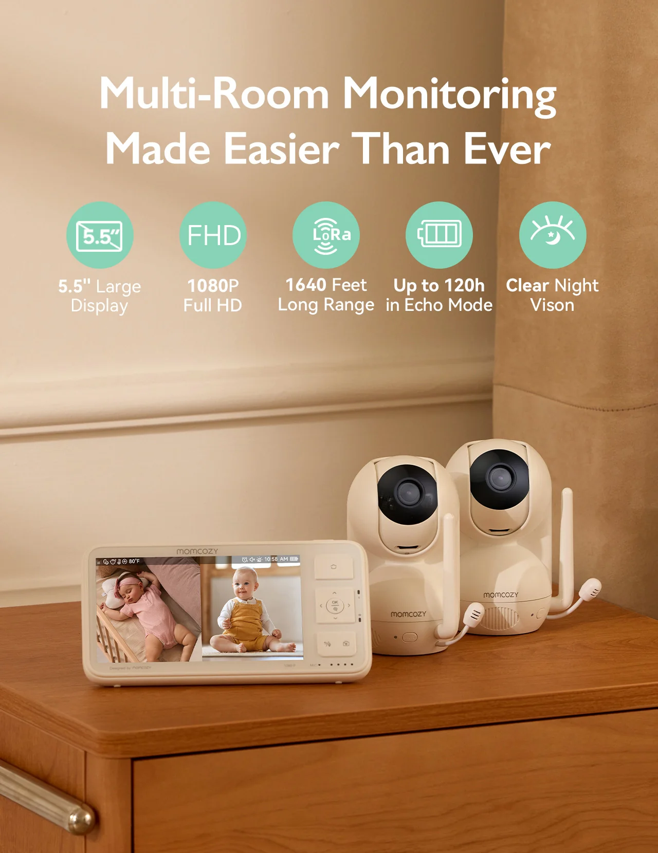 Momcozy 5.5-inch Full HD Video Baby Monitor - BM03 - Image 14