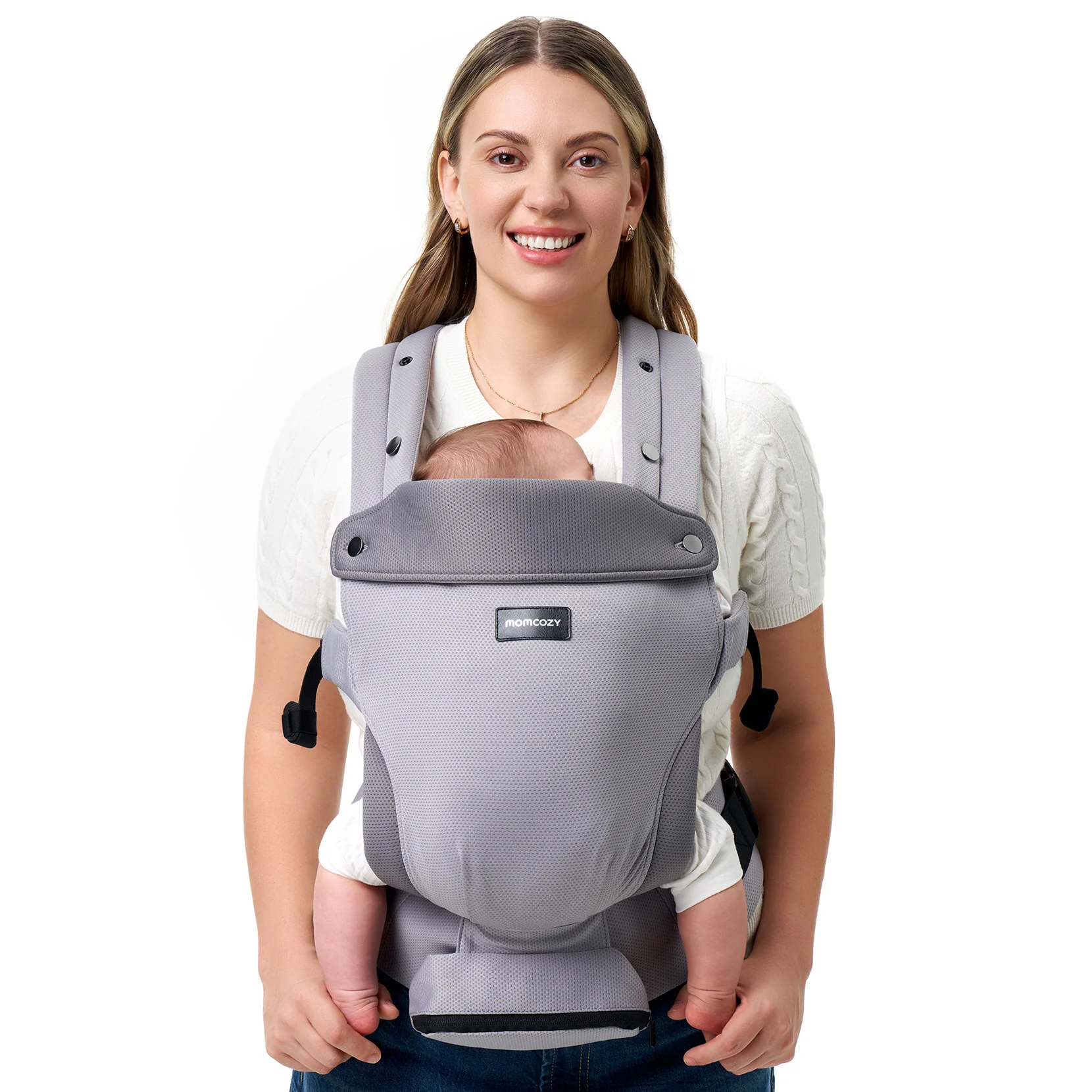 Momcozy Baby Carrier with Sunshield - Purplish Grey - Image 22
