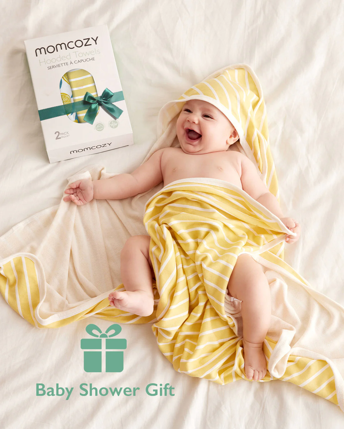 Baby Hooded Towel for Newborn Shower - 2-Pack - Image 7