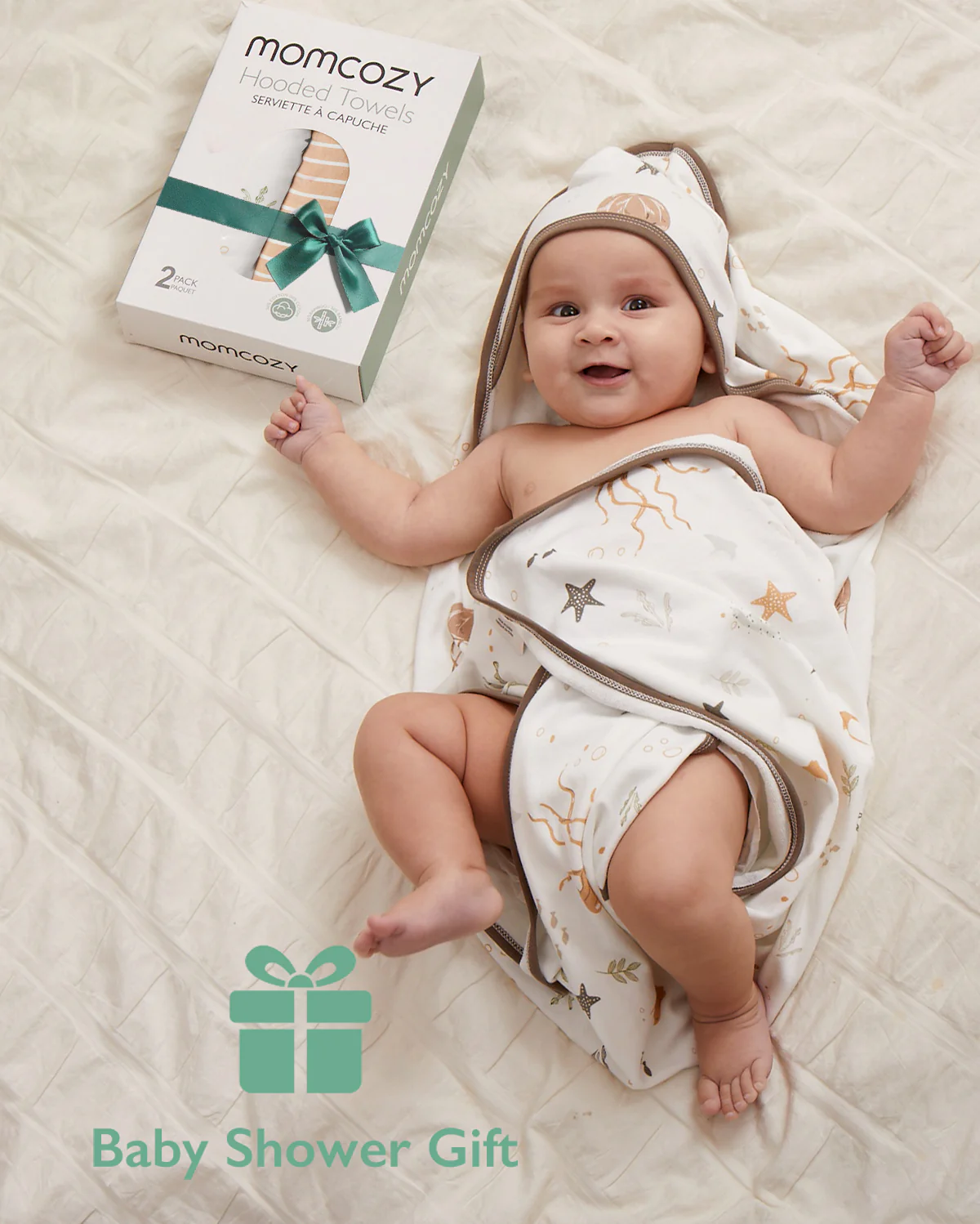 Baby Hooded Towel for Newborn Shower - 2-Pack - Image 18