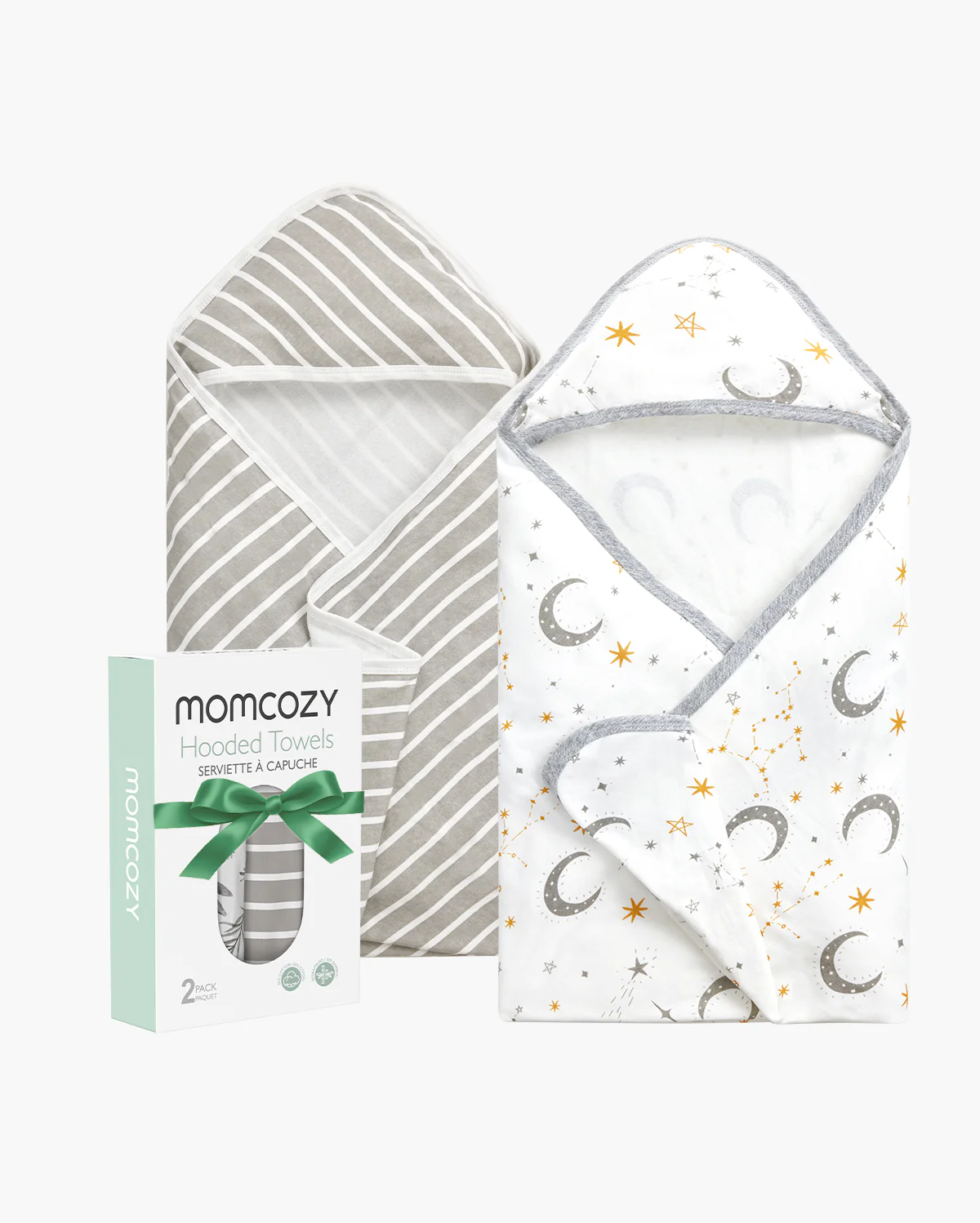 Baby Hooded Towel for Newborn Shower - 2-Pack - Image 3