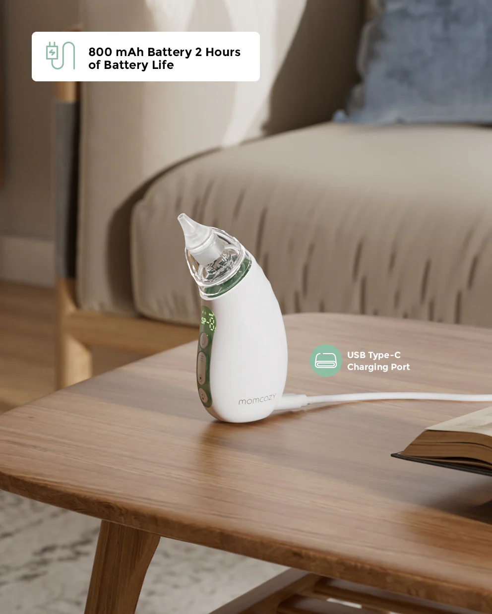 Momcozy Baby Nasal Aspirator- Long Battery Life - Image 7