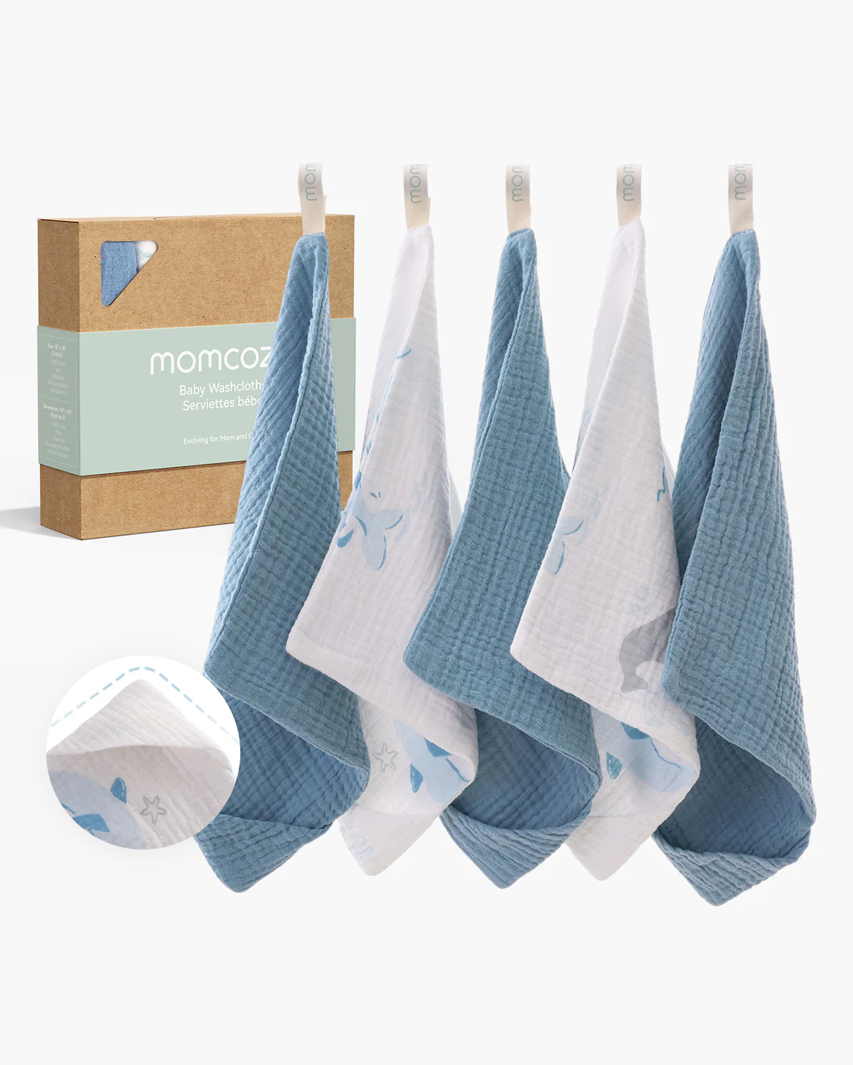 Momcozy Baby Washcloths – Soft 4-Layer Cotton, Gentle for Newborns - Image 3