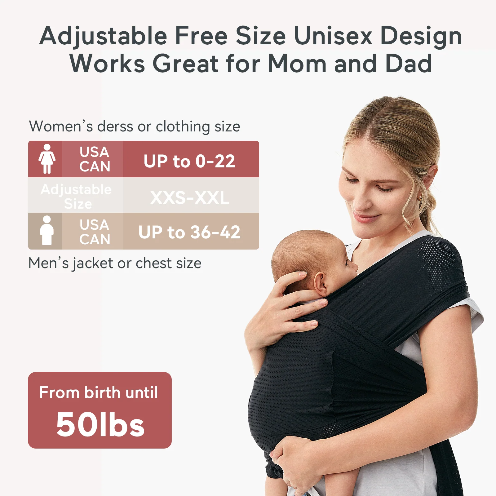 Easy to Wear Hands Free - Baby Wrap Carrier - Image 54