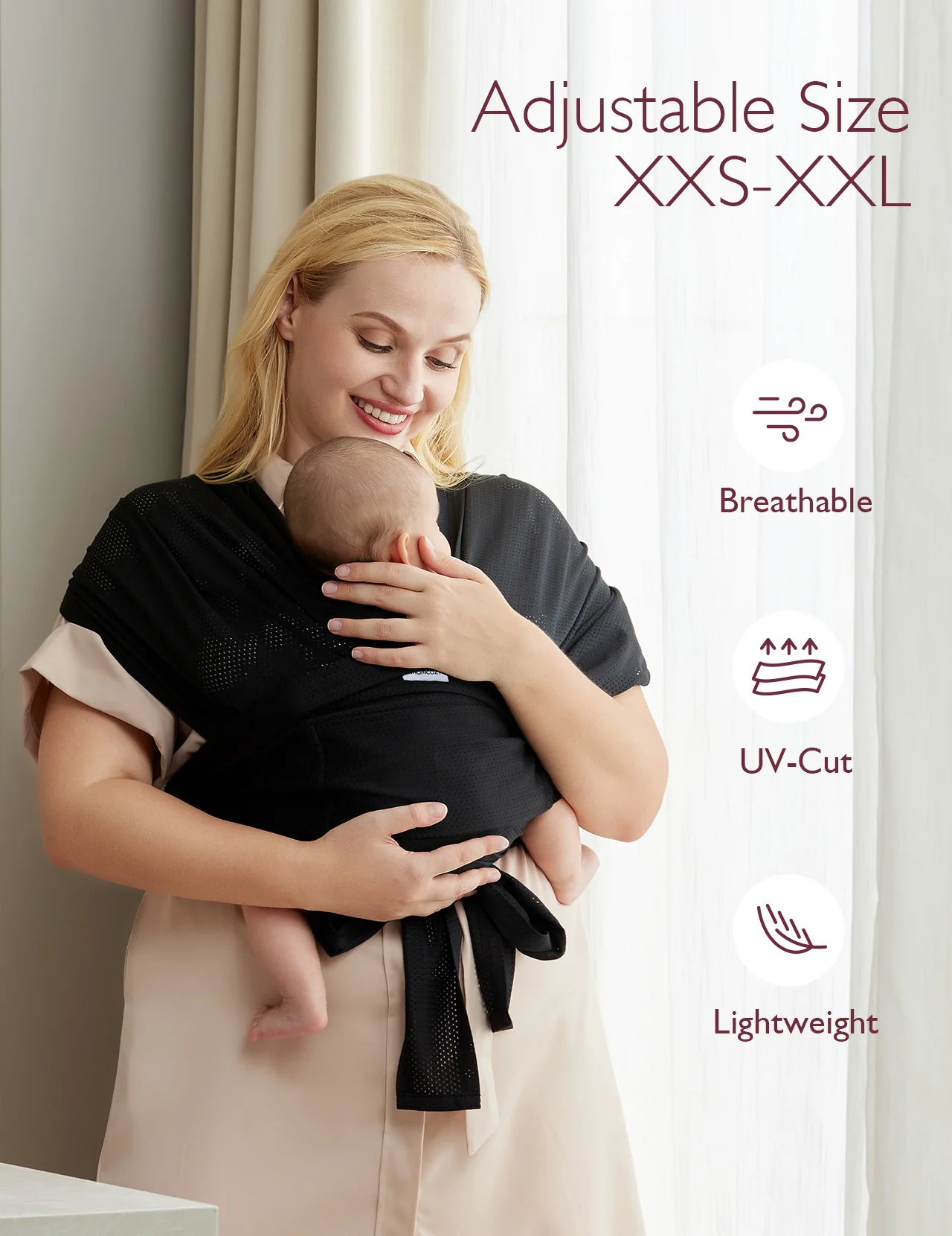 Easy to Wear Hands Free - Baby Wrap Carrier - Image 49