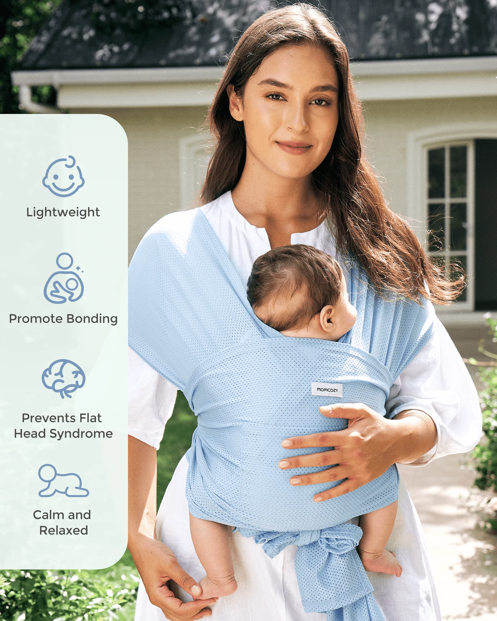 Momcozy Blue Mesh Baby Wrap - Image 3