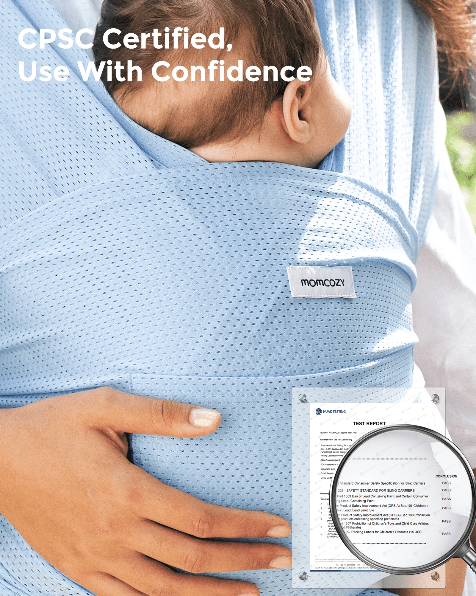 Momcozy Blue Mesh Baby Wrap - Image 5