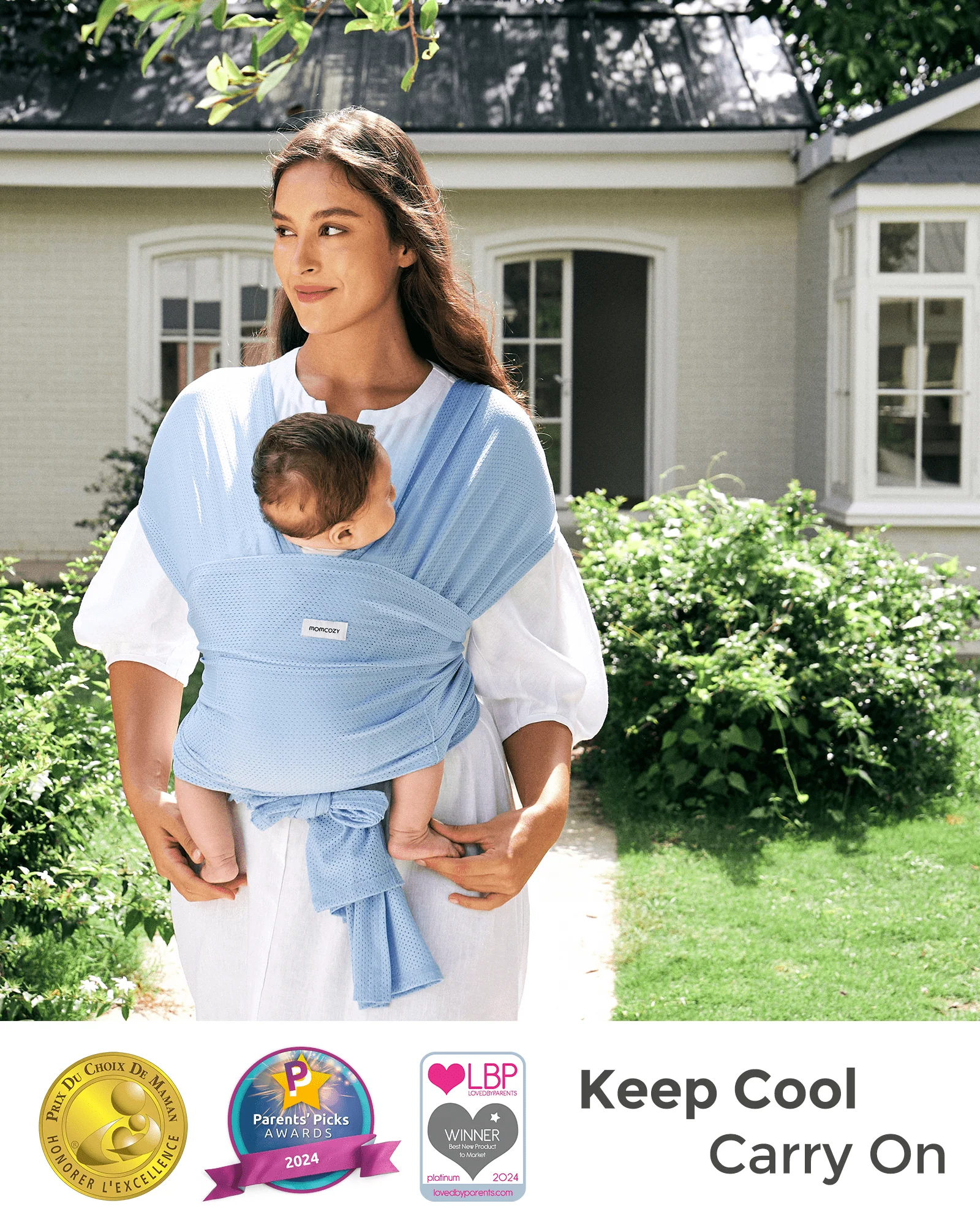 Momcozy Blue Mesh Baby Wrap - Image 9