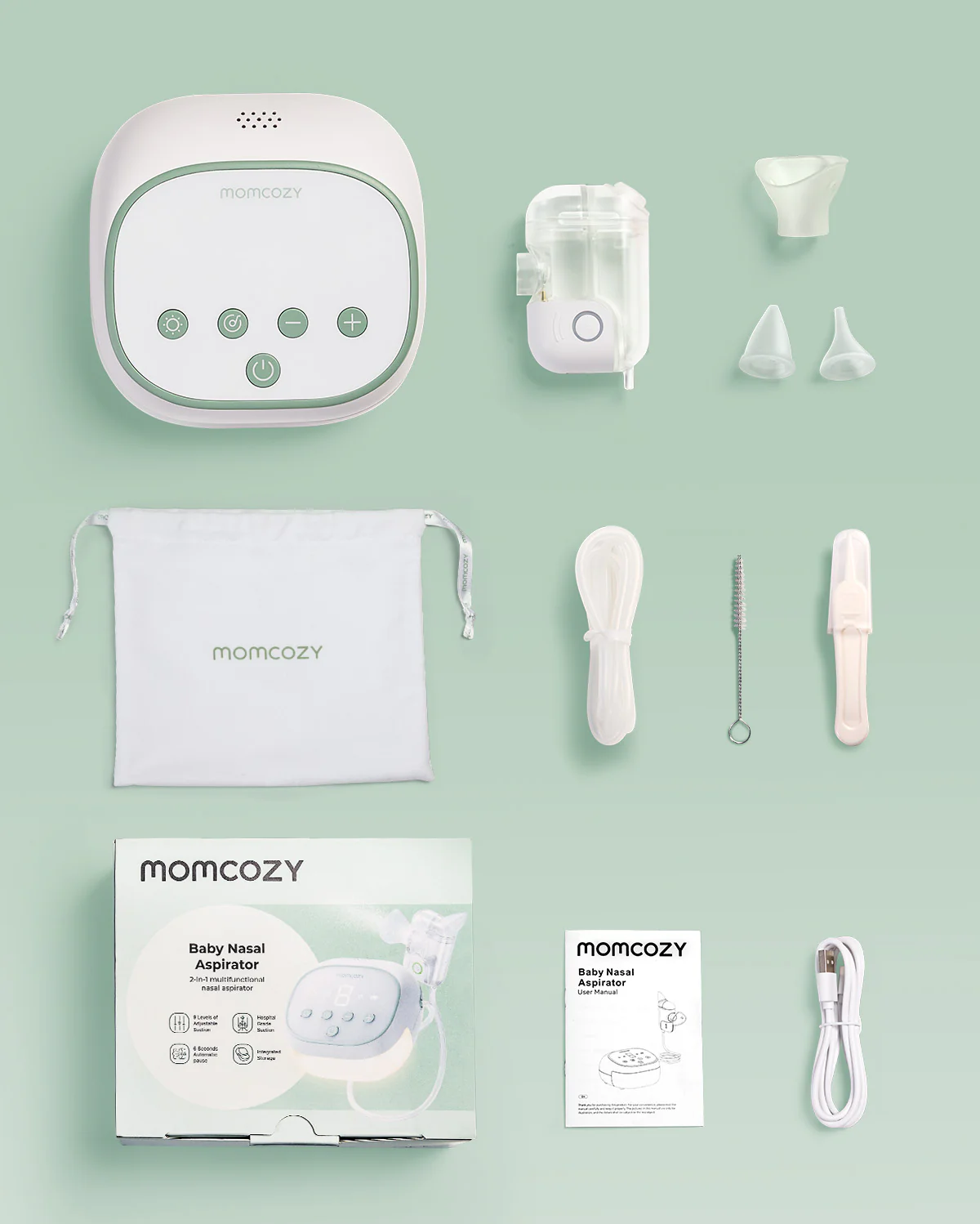 Momcozy BreezyClear Pro™ 2-in-1 Spray & Suction Electric Nasal Aspirator - Image 13