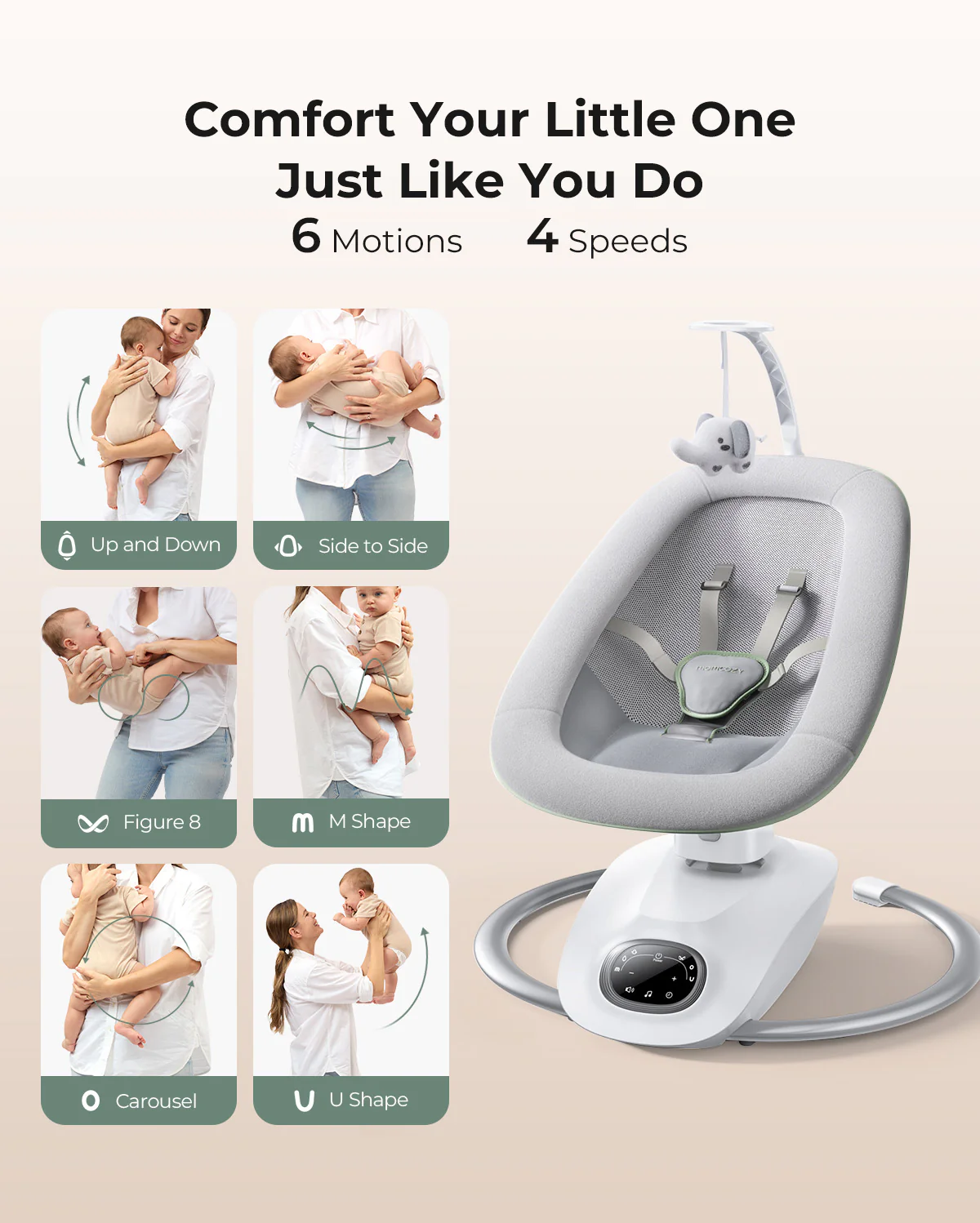Momcozy CocoSway 3D-Motion Electric Baby Swing - Image 3