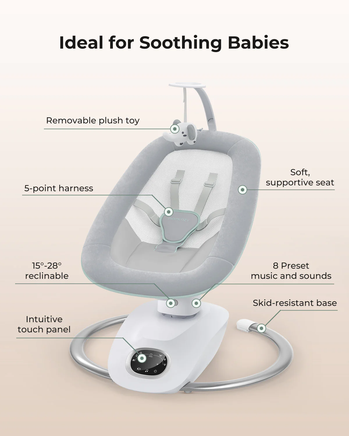 Momcozy CocoSway 3D-Motion Electric Baby Swing - Image 8