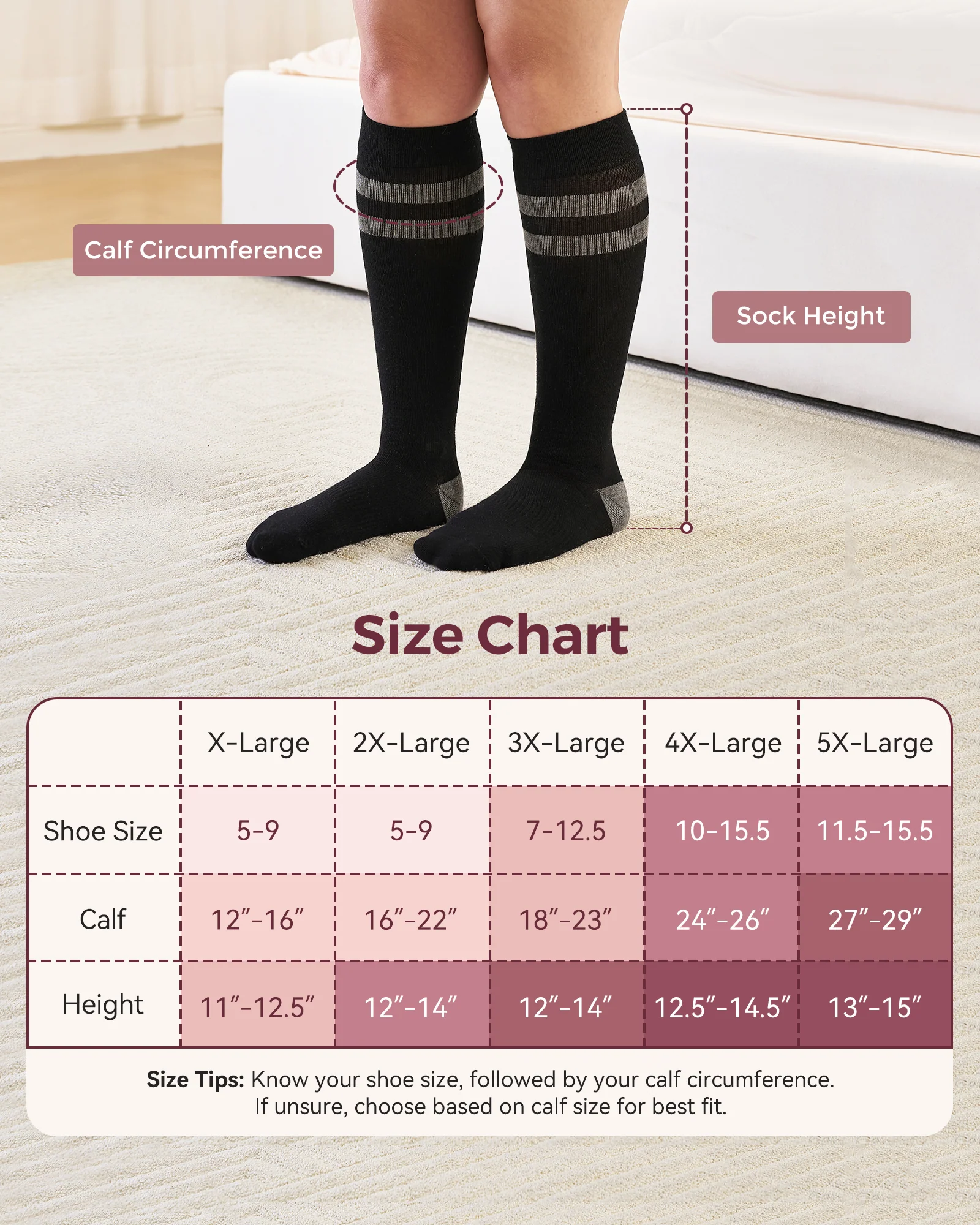 Momcozy Compression Socks for Women Wide Calf - Image 6