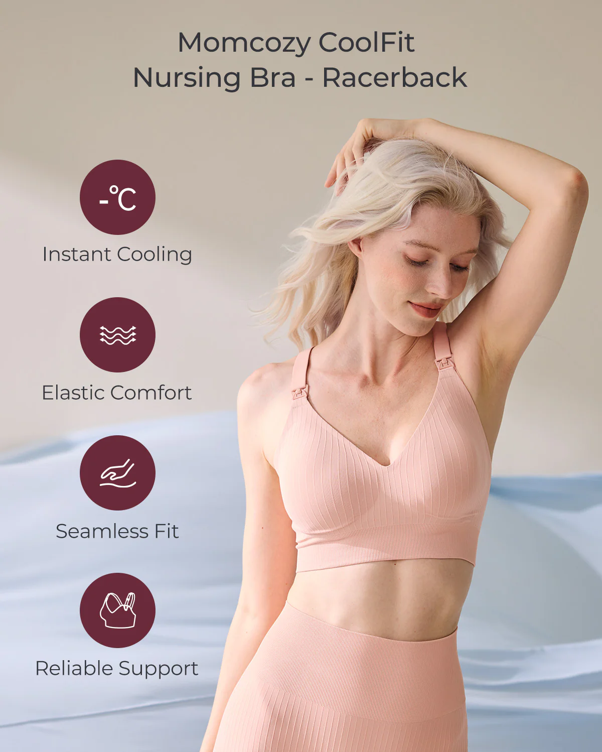 Momcozy CoolFit Nursing Sports Bra - Racerback - Image 5