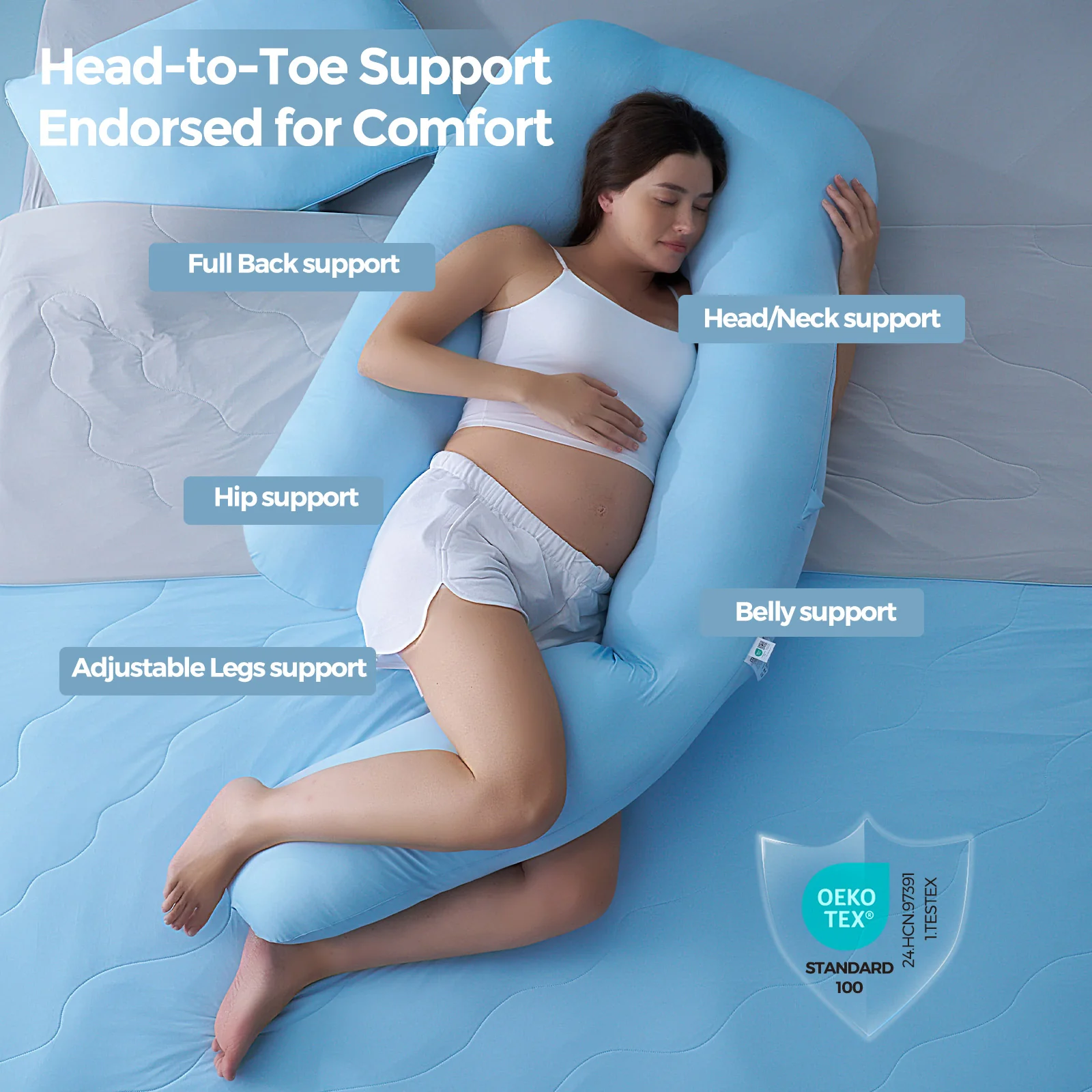 Momcozy Cooling Comfort Pregnancy Pillow - Image 4