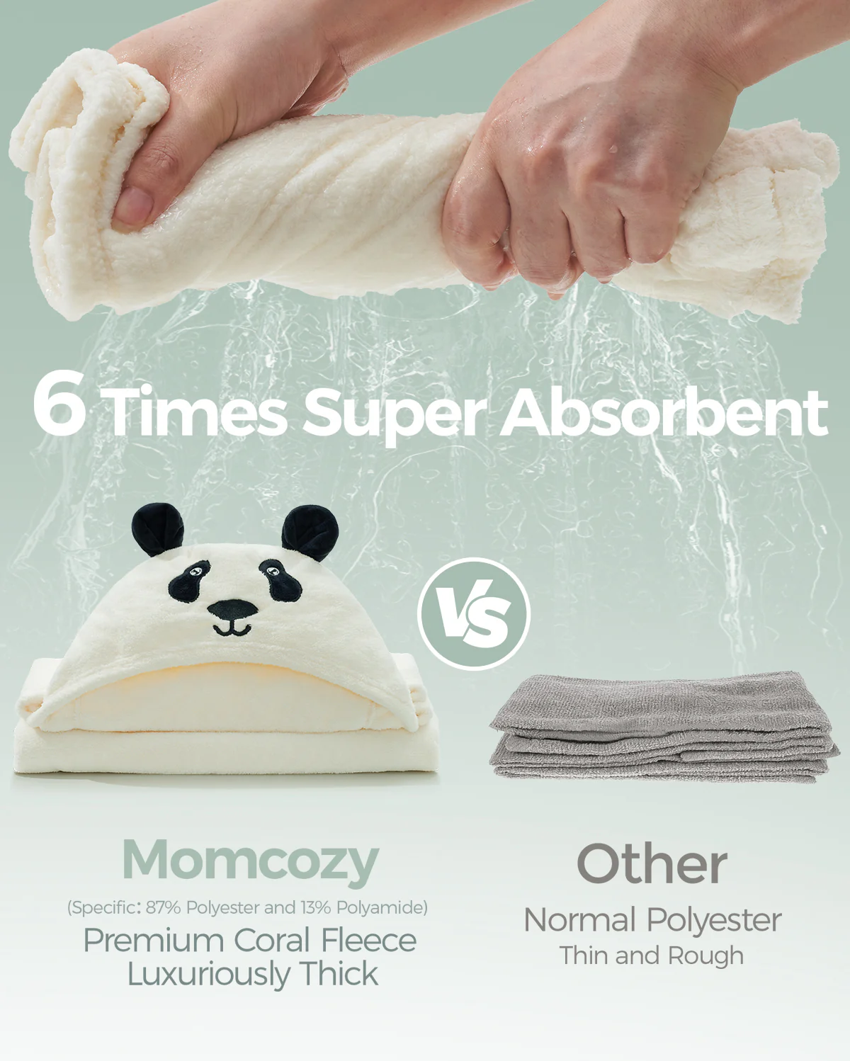 Coral Fleece Hooded Baby Bath Towel - Image 12