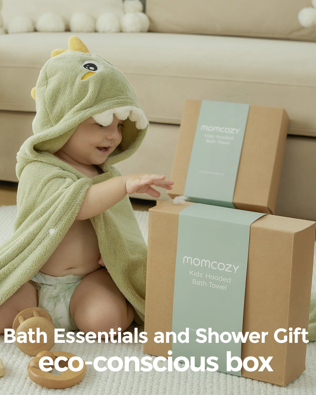 Coral Fleece Hooded Baby Bath Towel - Image 20