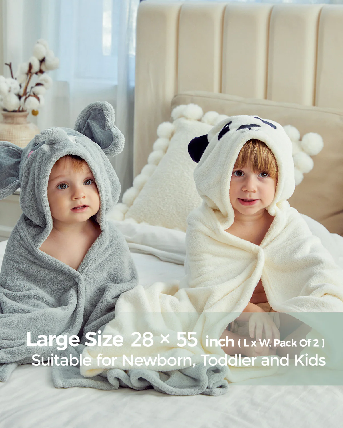 Coral Fleece Hooded Baby Bath Towel - Image 24