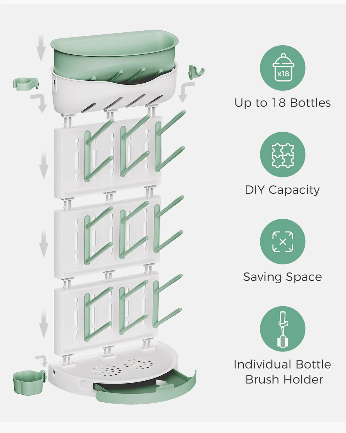 Momcozy DIY Larger Bottle Drying Rack for 18 Bottles - Image 5