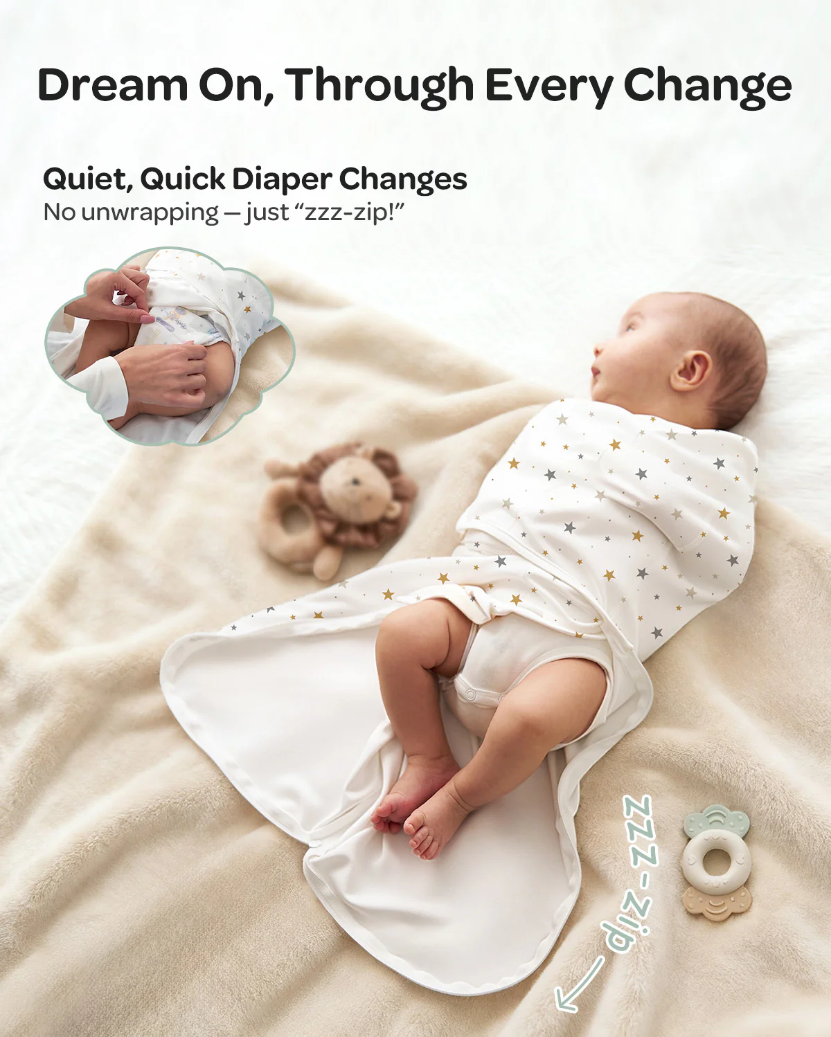 Momcozy Easy Swaddle Wrap For 0-3M - Image 37