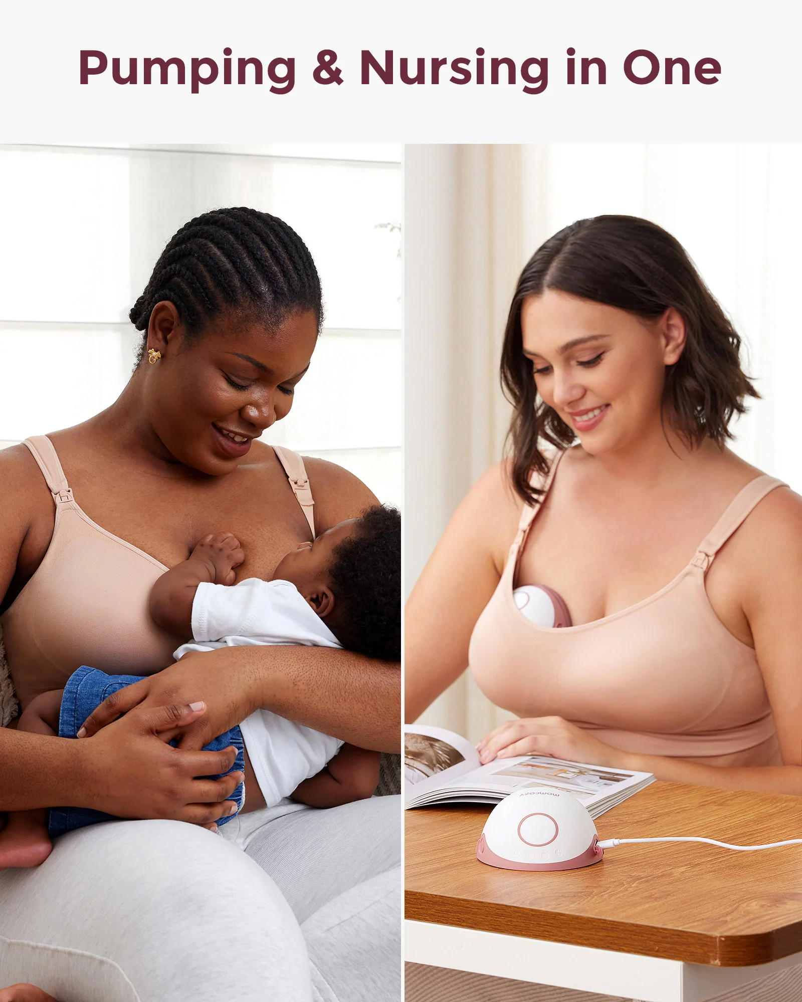 Momcozy Hands-Free Pumping Bra All-in-One with Fixed Padding - Image 7
