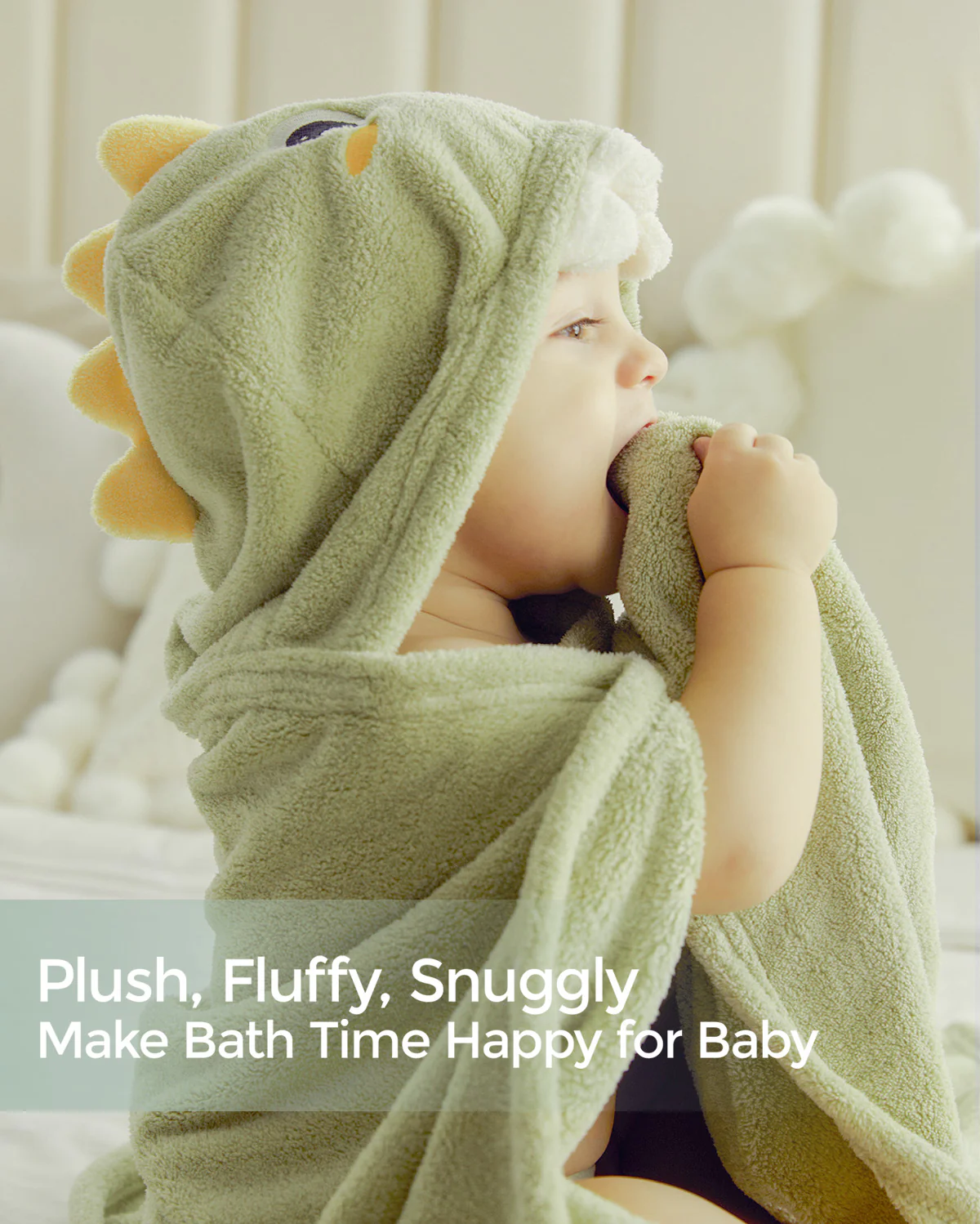 Momcozy Coral Fleece Hooded Baby Towel - Elephant and Crocodile - Image 6