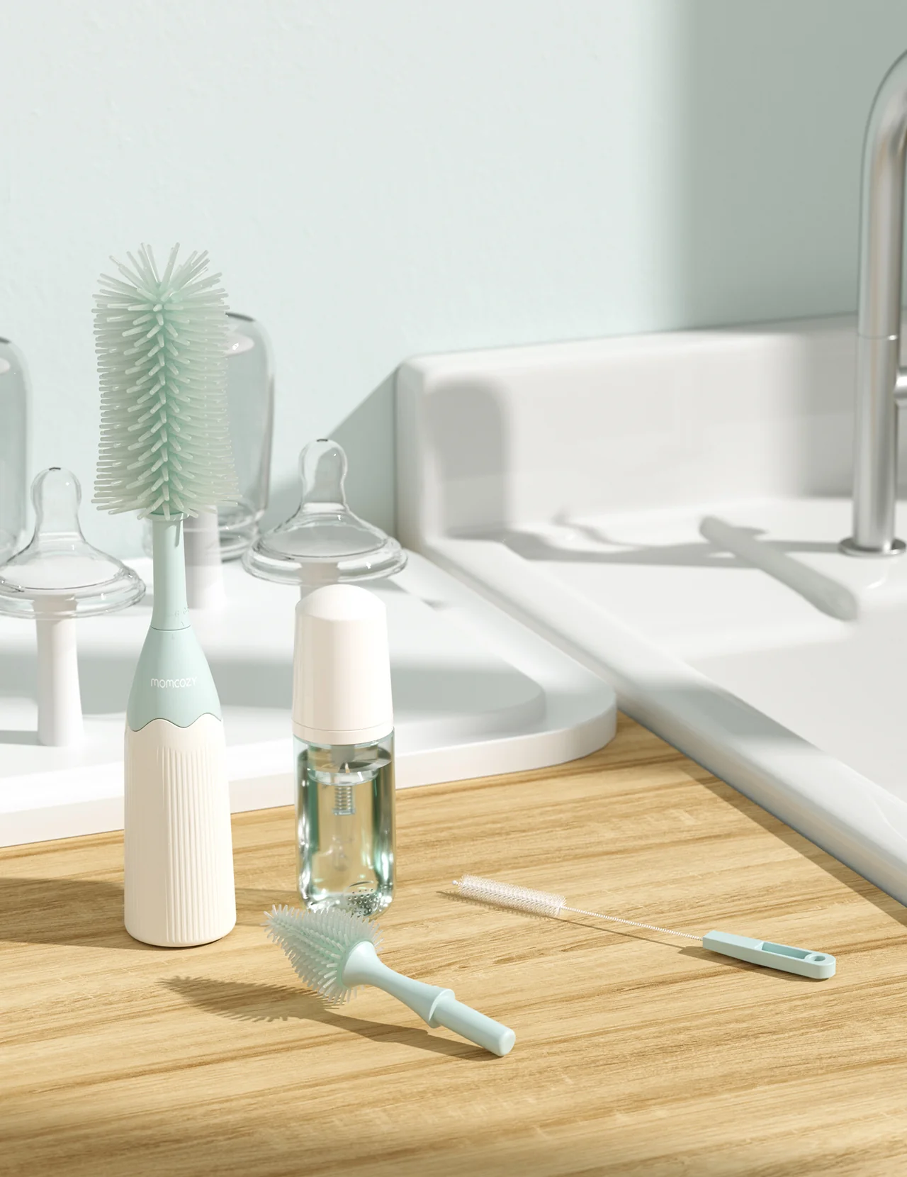 Momcozy Innovative Push-Press Design Bottle Brush Kit - Image 7