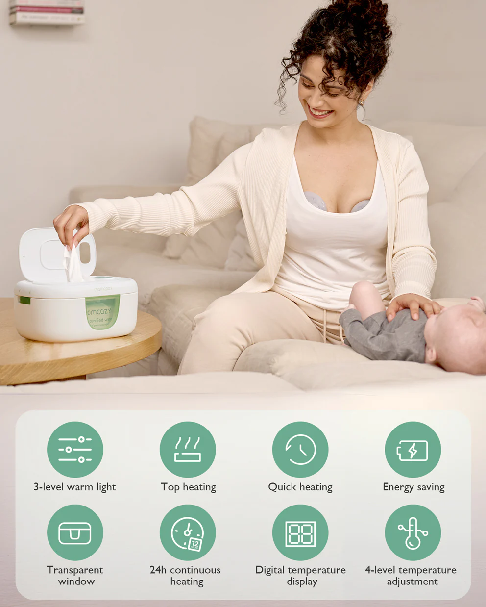 Momcozy Large Capacity Baby Wipe Warmer - Image 9