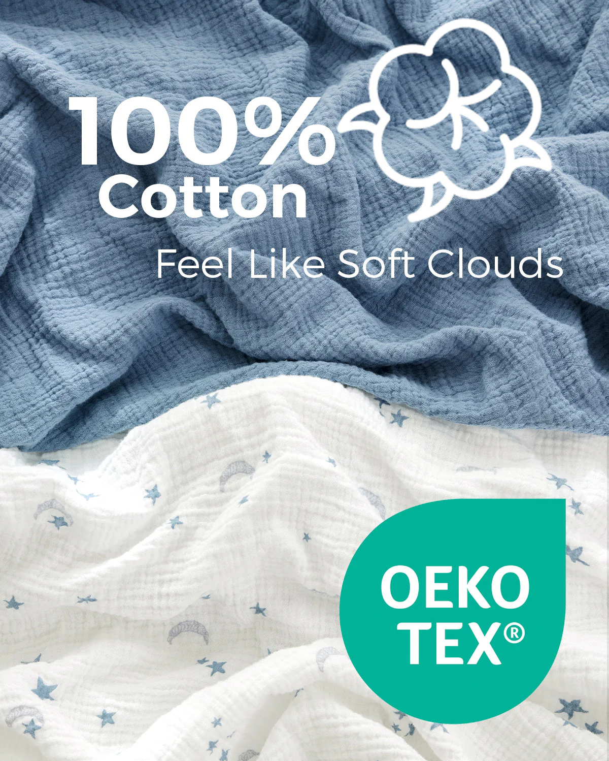 Momcozy Muslin Fitted Crib Sheets - 2 sizes - Image 3