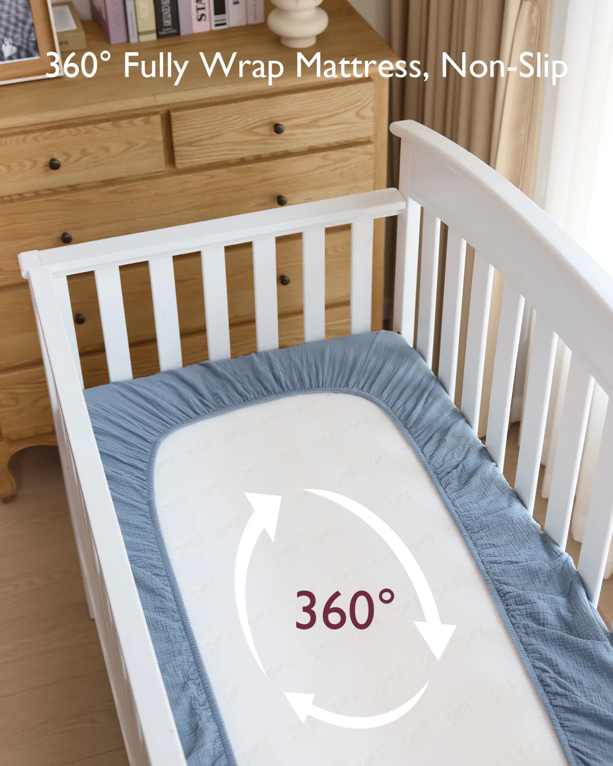 Momcozy Muslin Fitted Crib Sheets - 2 sizes - Image 6