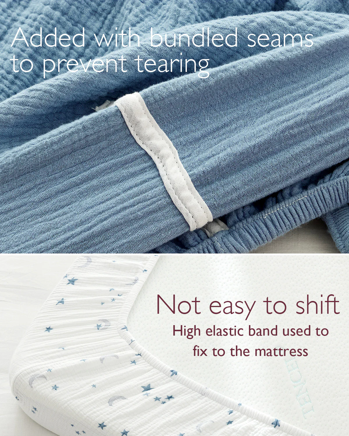 Momcozy Muslin Fitted Crib Sheets - 2 sizes - Image 4