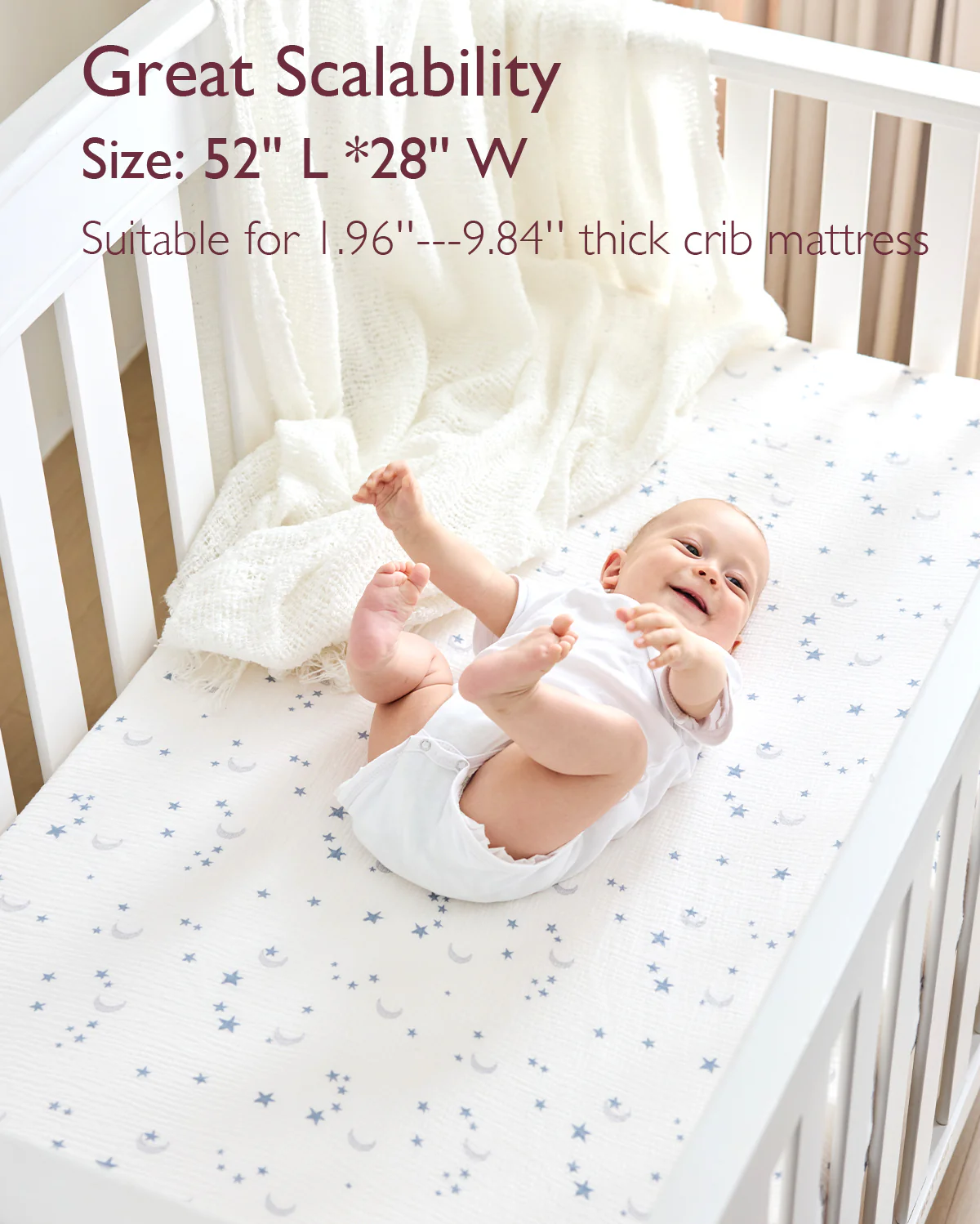 Momcozy Muslin Fitted Crib Sheets - 2 sizes - Image 21