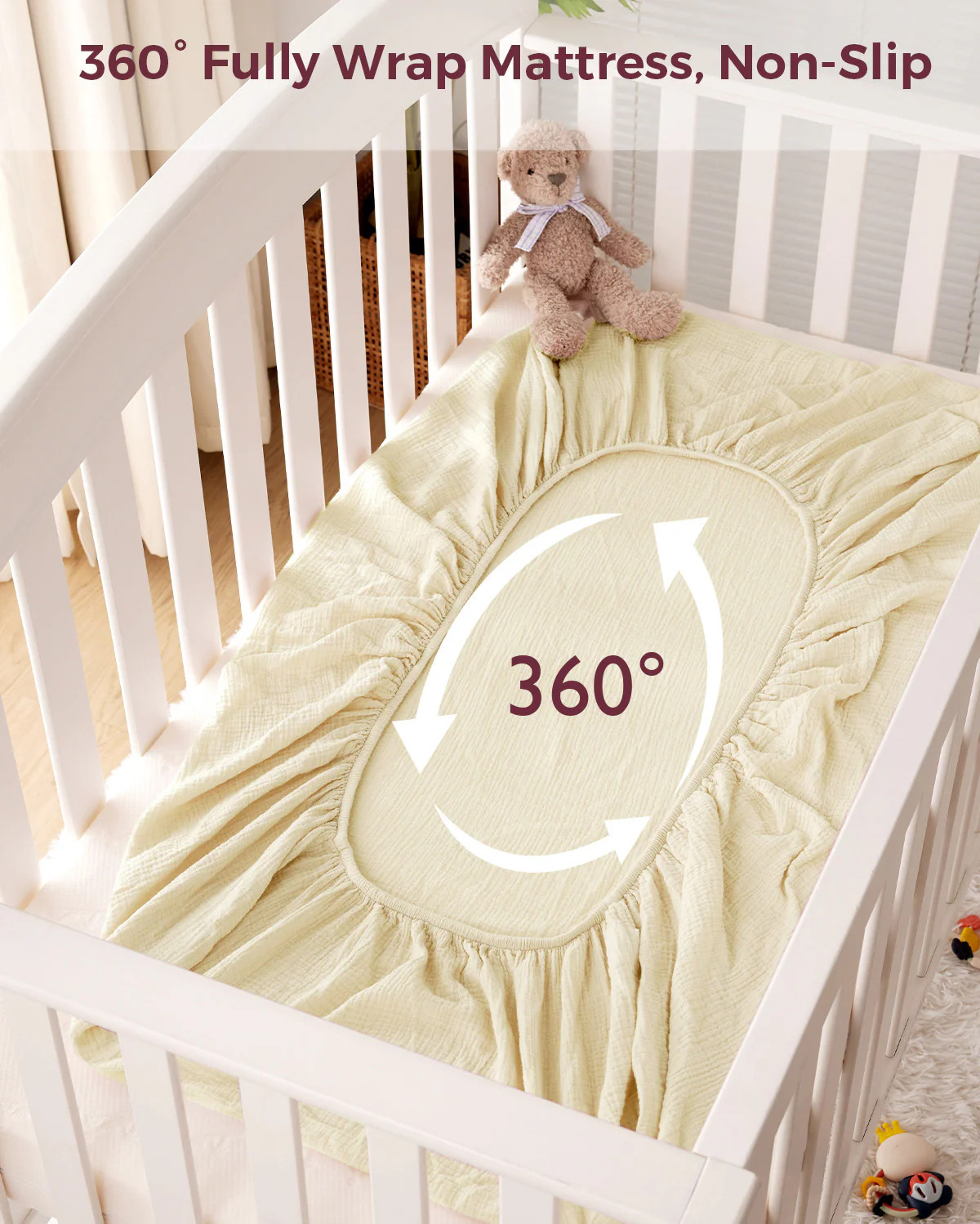 Momcozy Muslin Fitted Crib Sheets - 2 sizes - Image 18