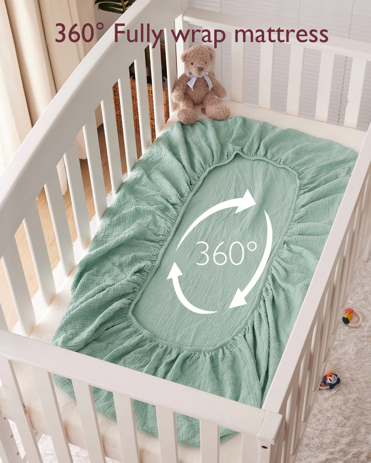 Momcozy Muslin Fitted Crib Sheets - 2 sizes - Image 14