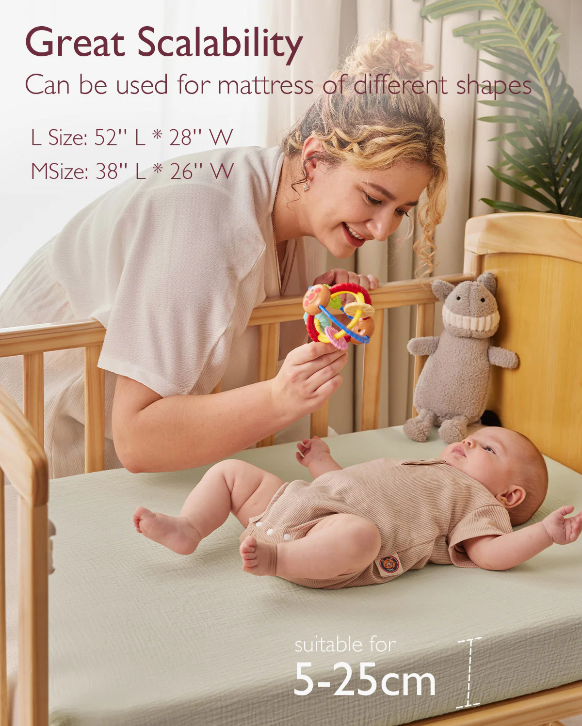 Momcozy Muslin Fitted Crib Sheets - 2 sizes - Image 11